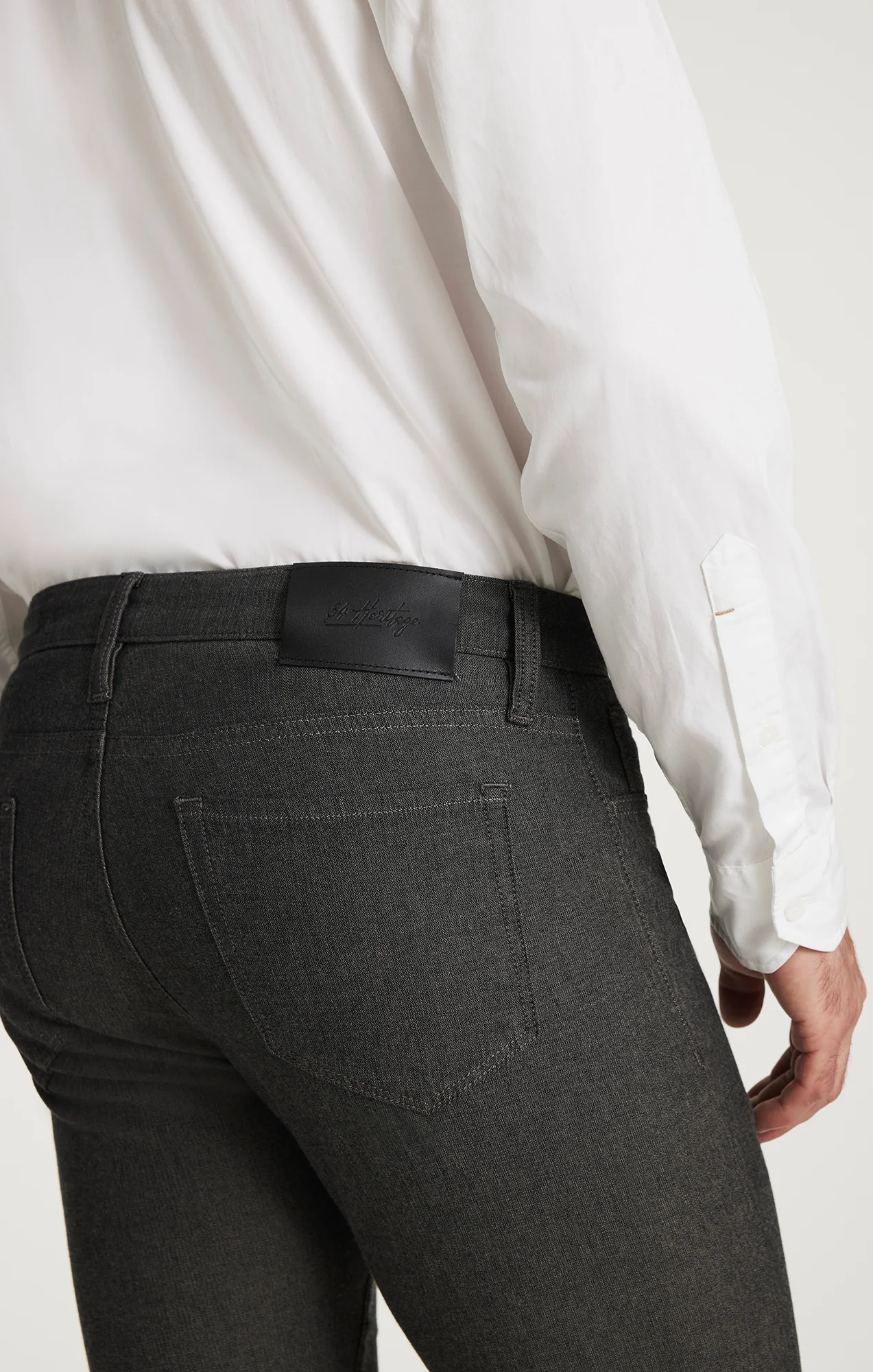 Courage Straight Leg Pants in Grey Herringbone - Image 5