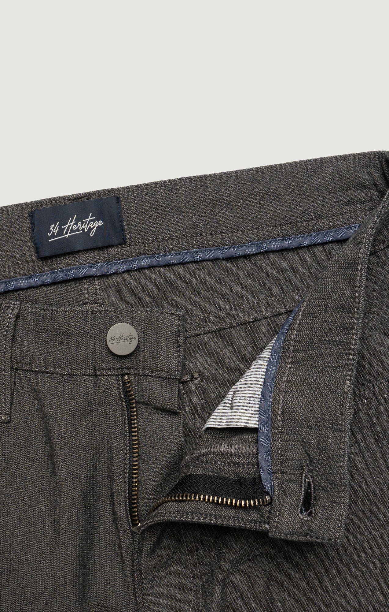 Charisma Relaxed Straight Pants in Grey Herringbone - Image 8