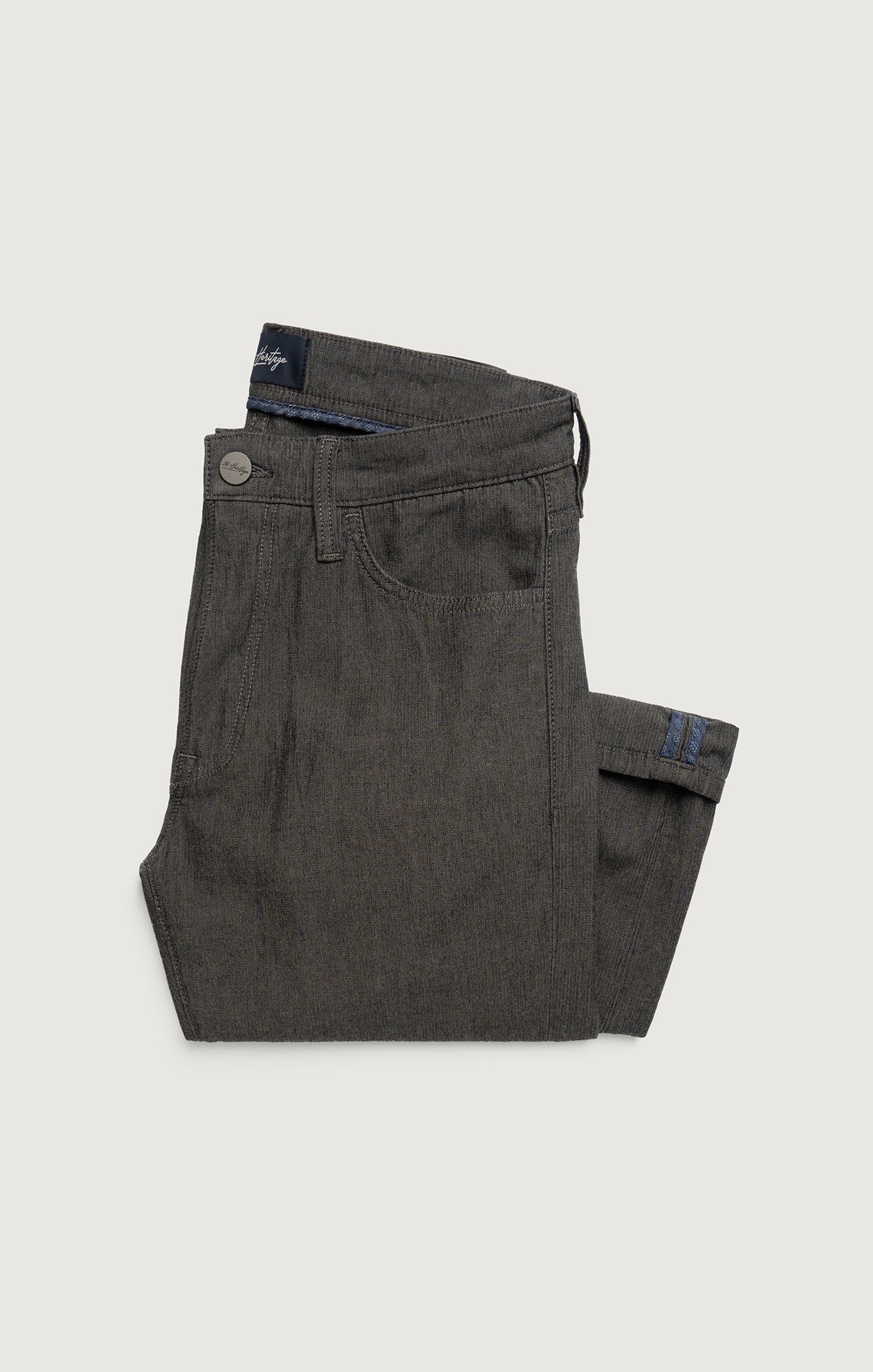 Charisma Relaxed Straight Pants in Grey Herringbone - Image 7