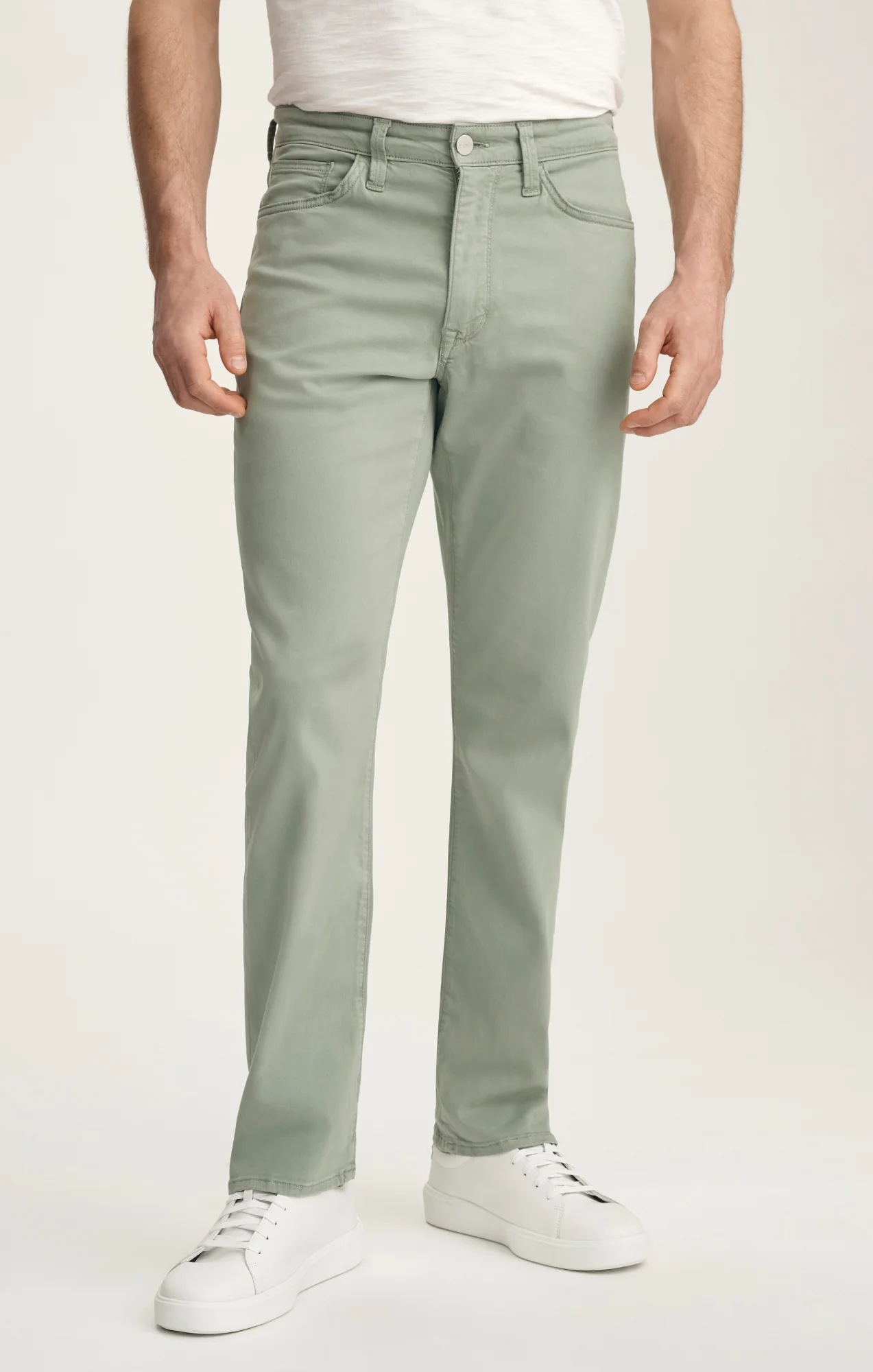 Courage Straight Leg Pants In Iceberg Green Twill - Image 2