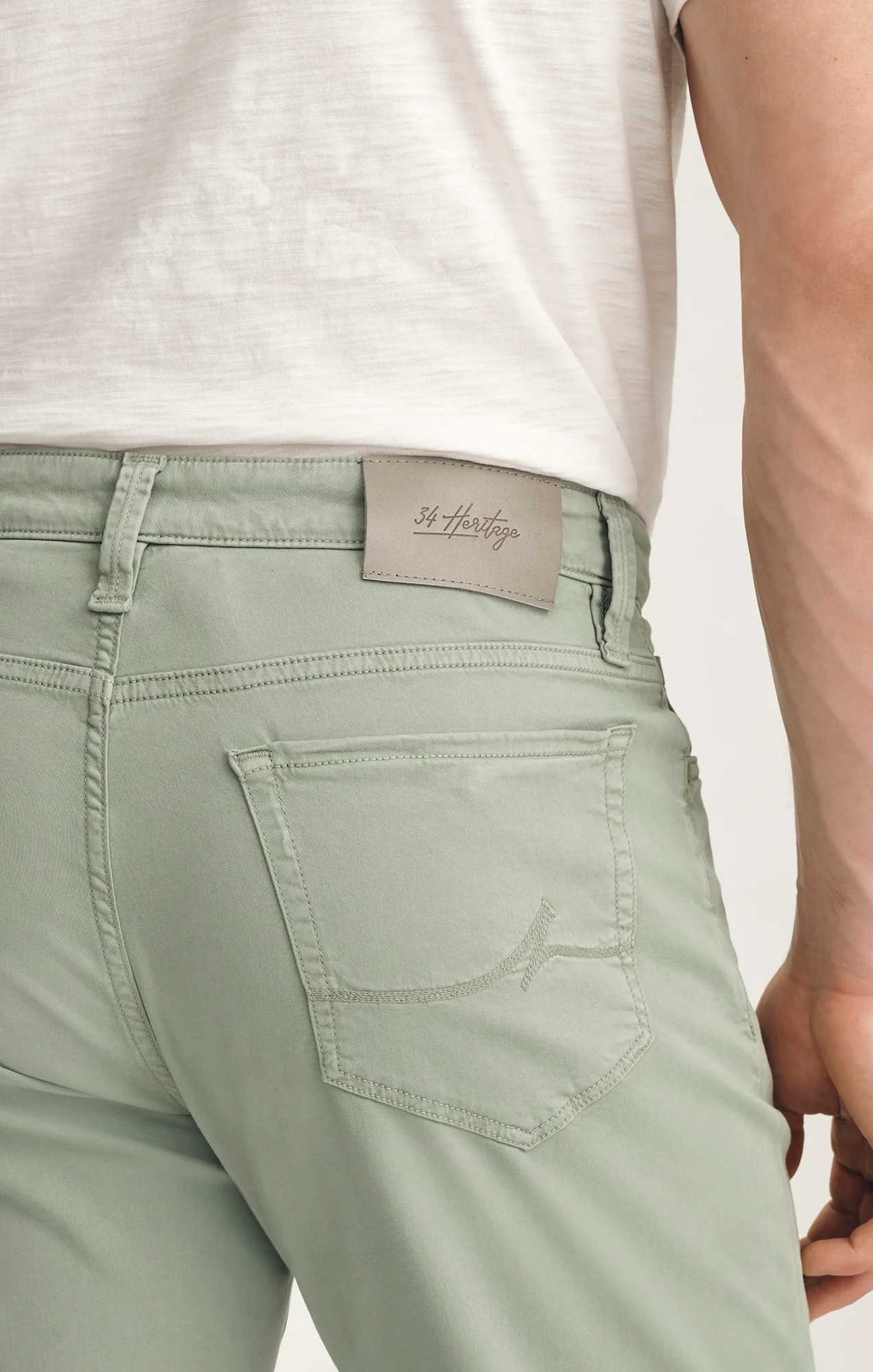 Courage Straight Leg Pants In Iceberg Green Twill - Image 4