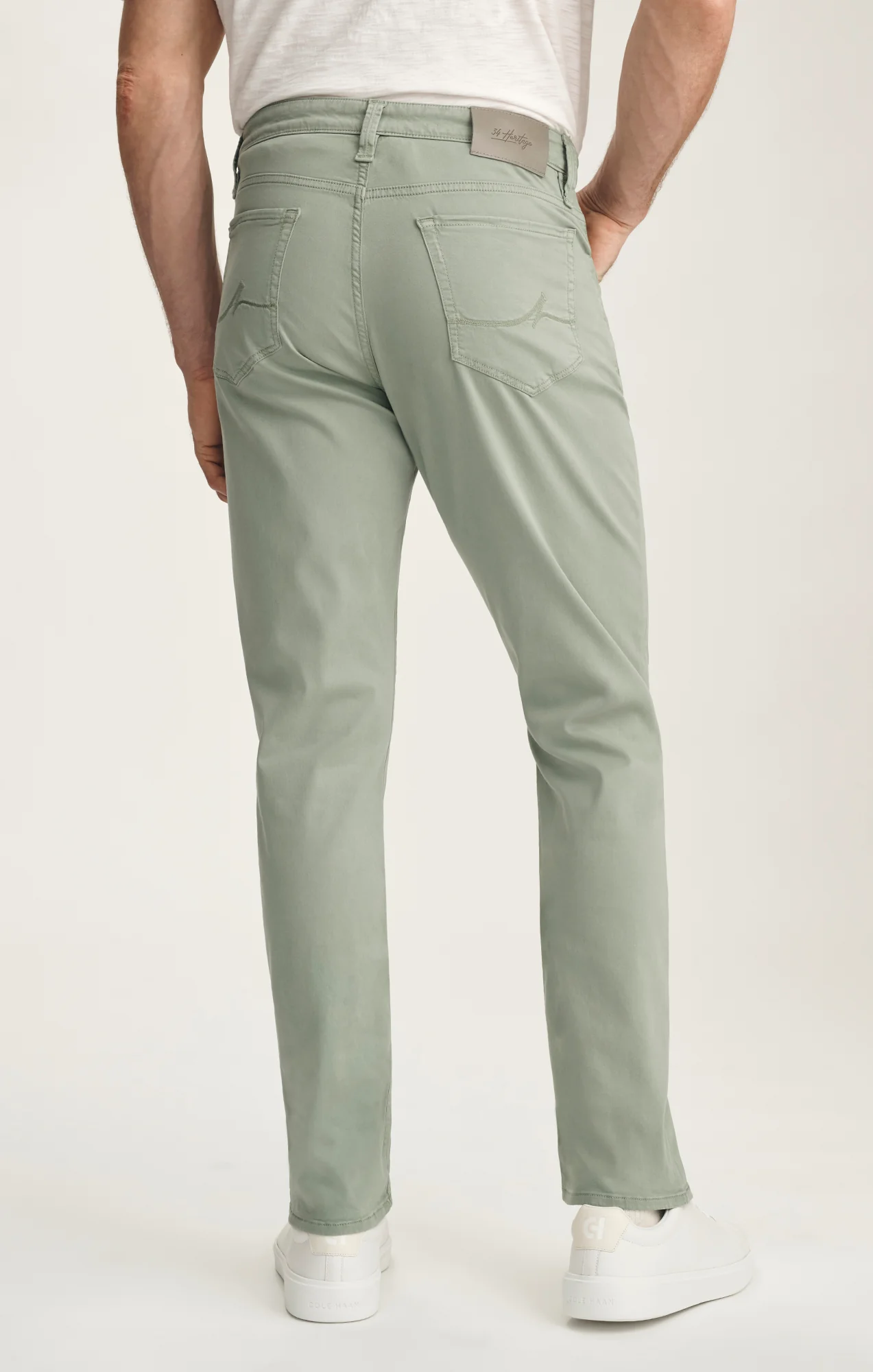 Courage Straight Leg Pants In Iceberg Green Twill - Image 5