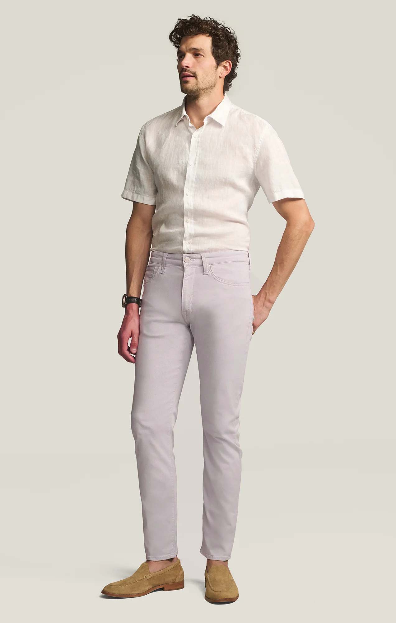 Courage Straight Leg Pants in Lilac Twill - Image 2