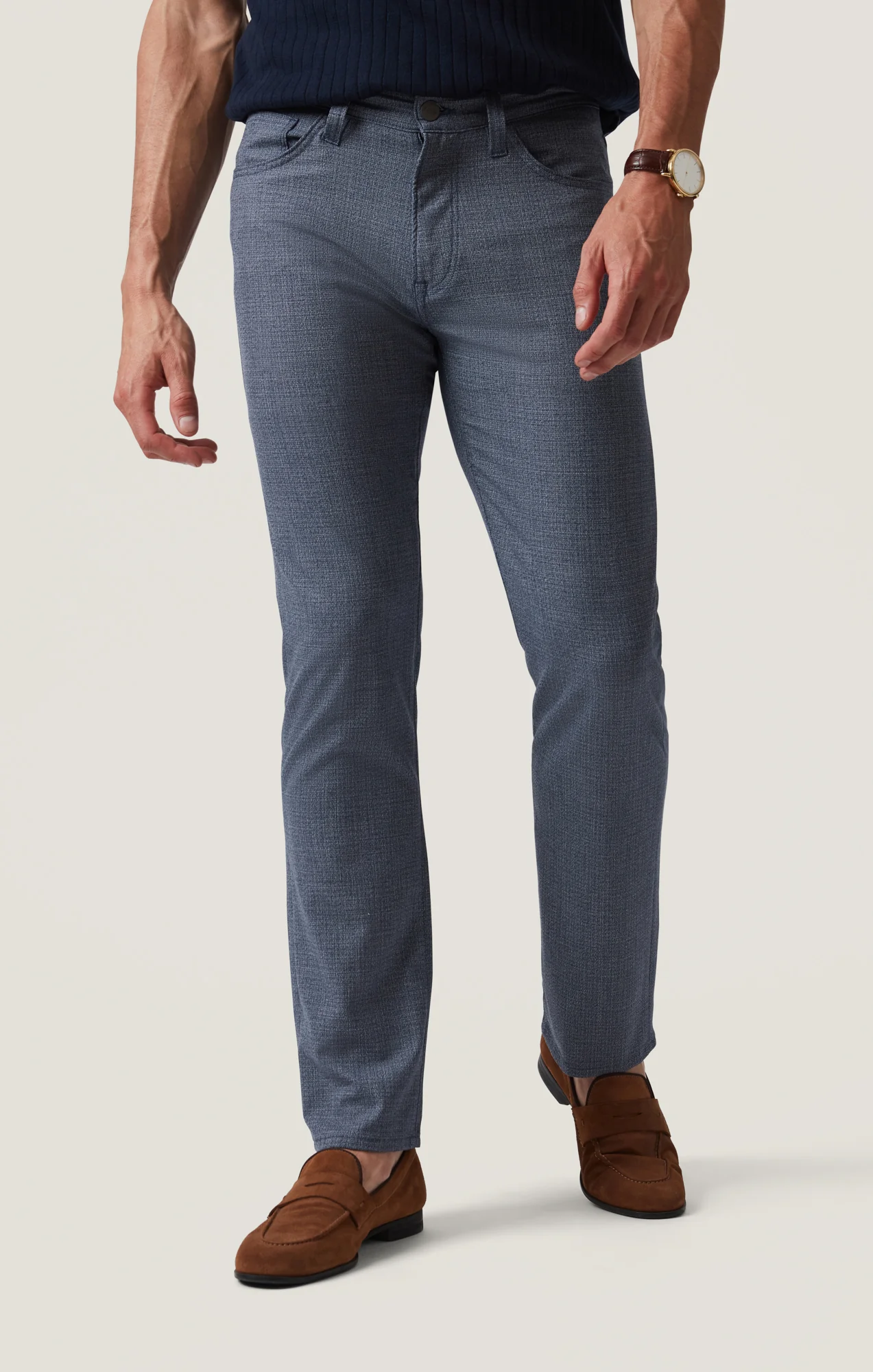 Courage Straight Leg Pants in Navy Fancy - Image 2