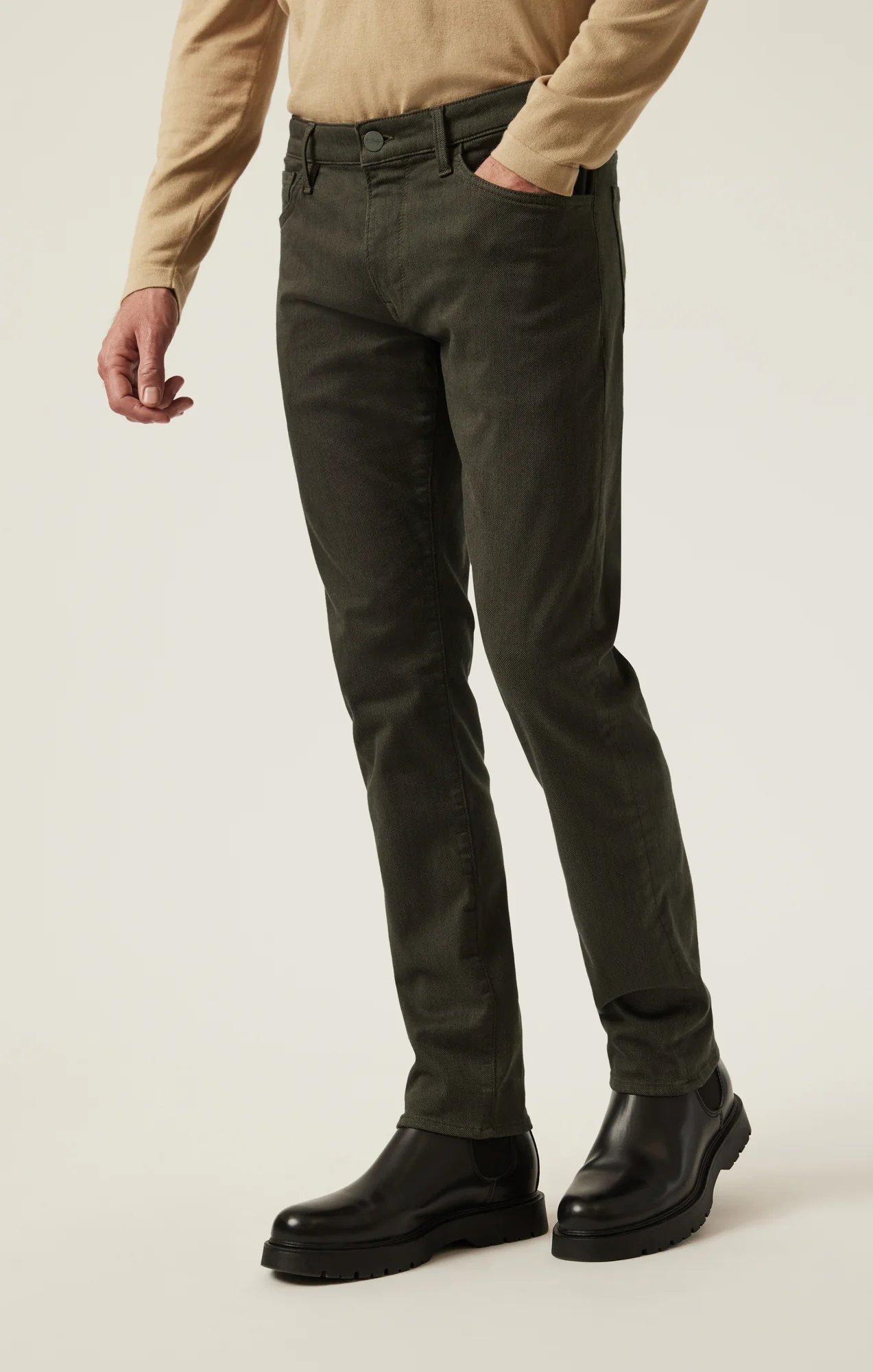 Courage Straight Leg Pants in Rifle Green Diagonal - Image 3