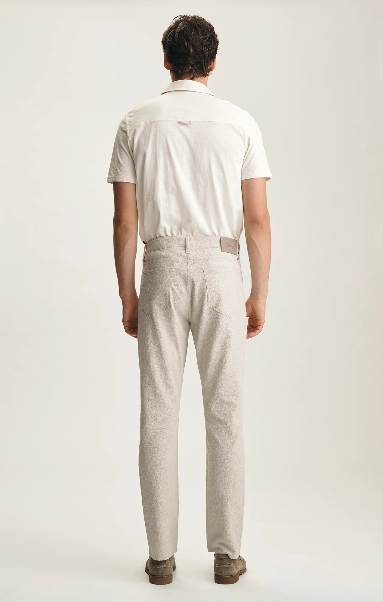 Courage Straight Leg Pants In Stone Seersucker - Image 3