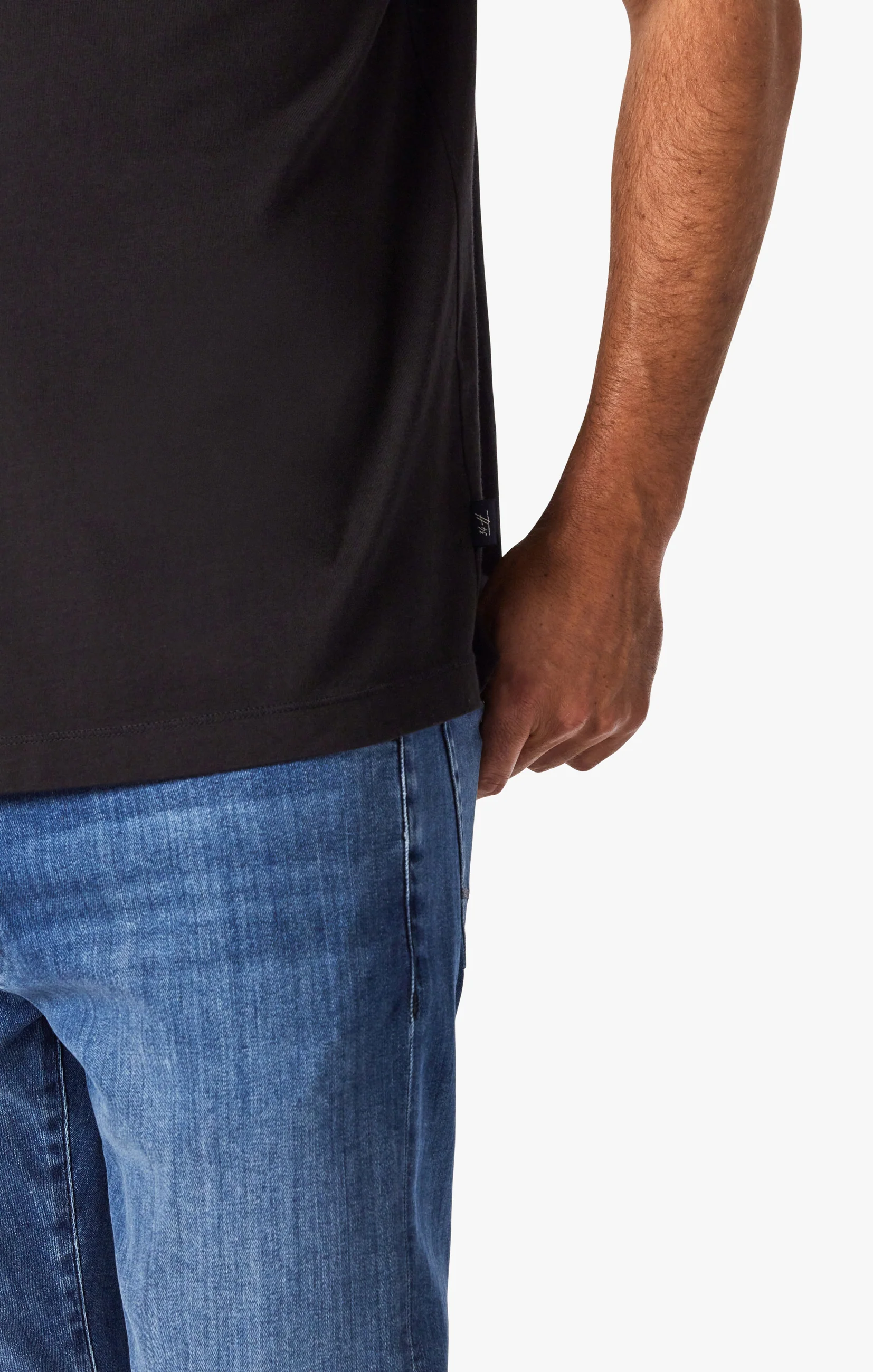 Deconstructed V-Neck T-Shirt in Black - Image 5
