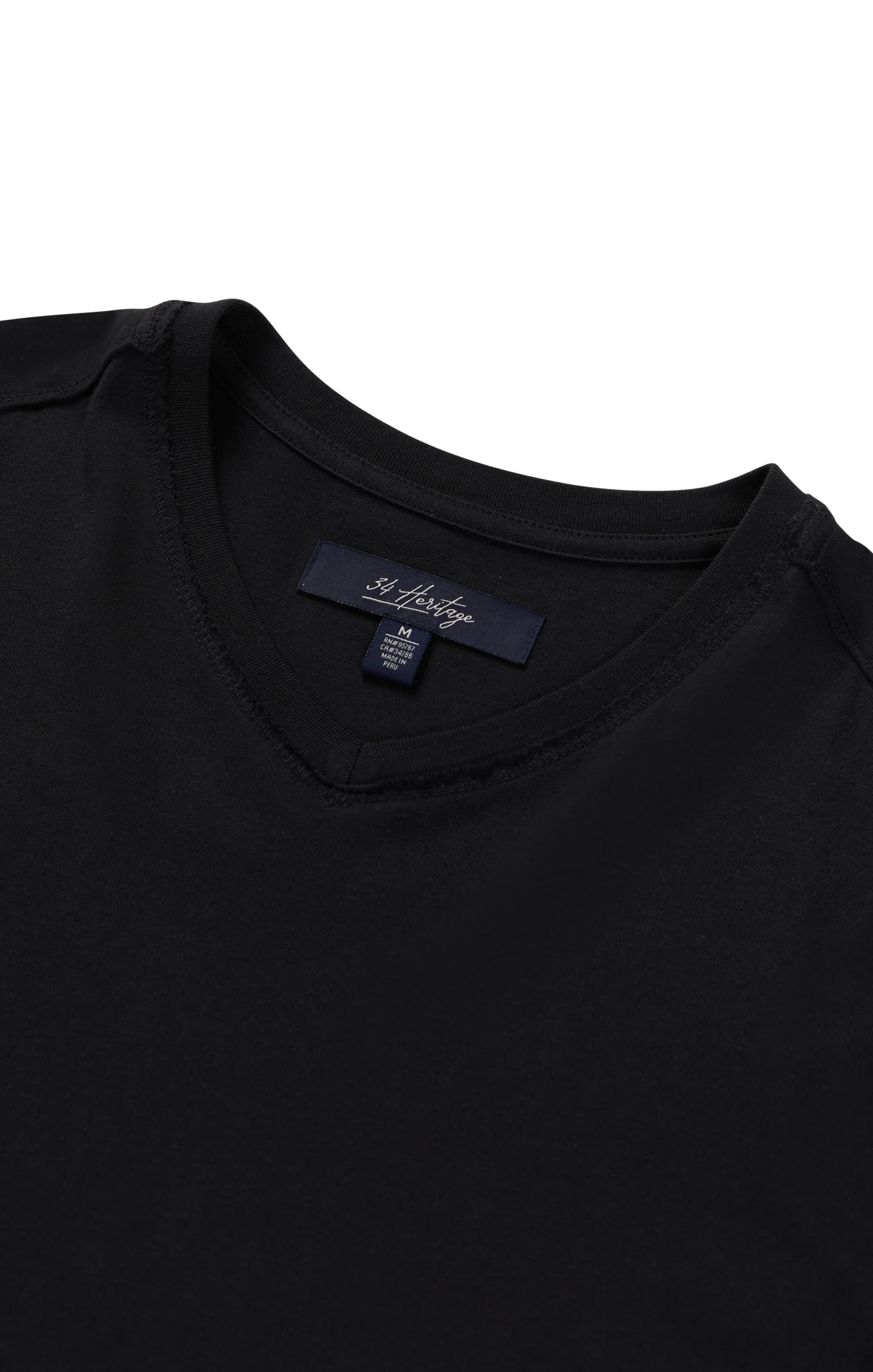 Deconstructed V-Neck T-Shirt in Black - Image 8