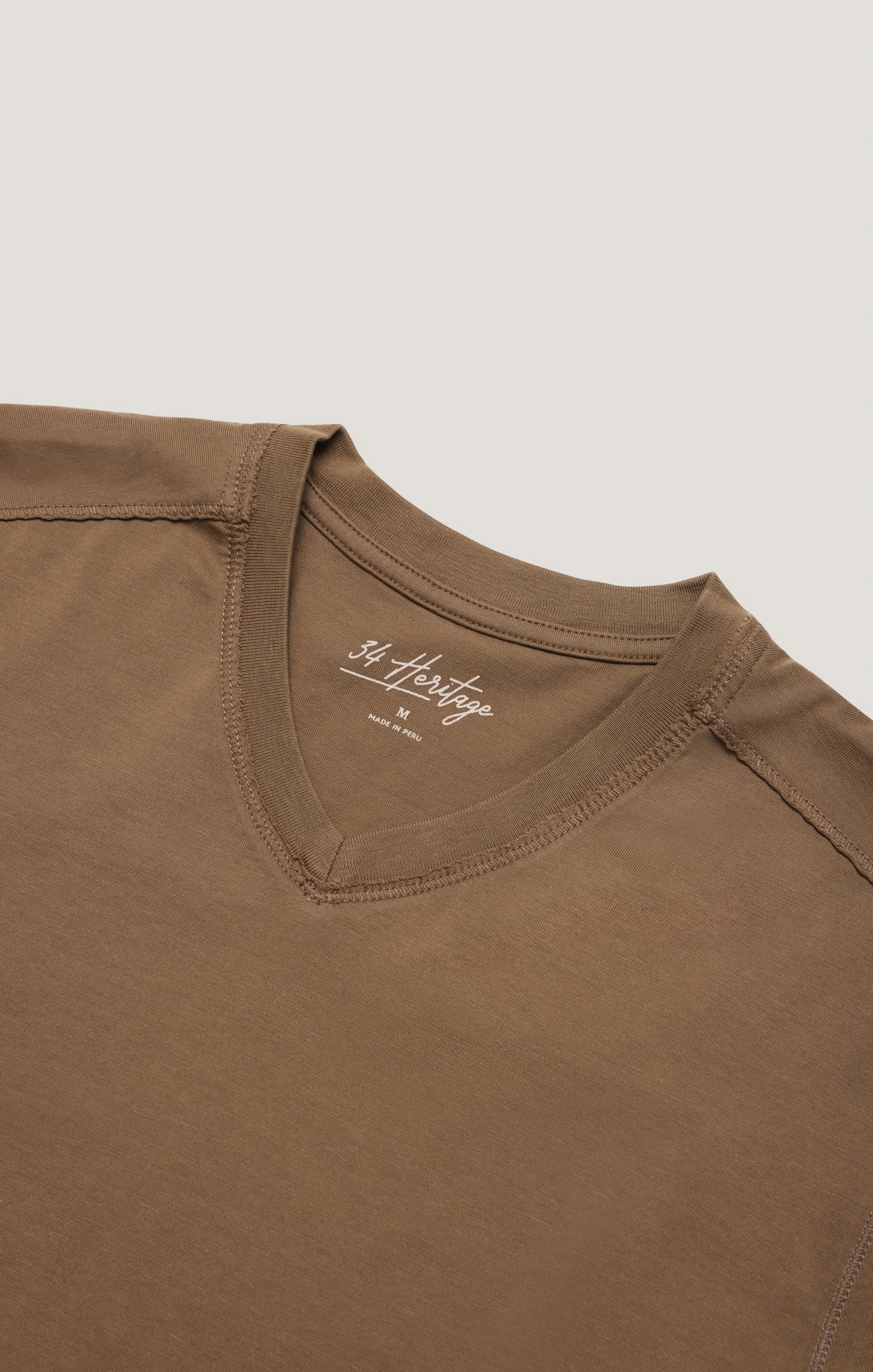 Deconstructed V-Neck T-Shirt In Shitake - Image 9