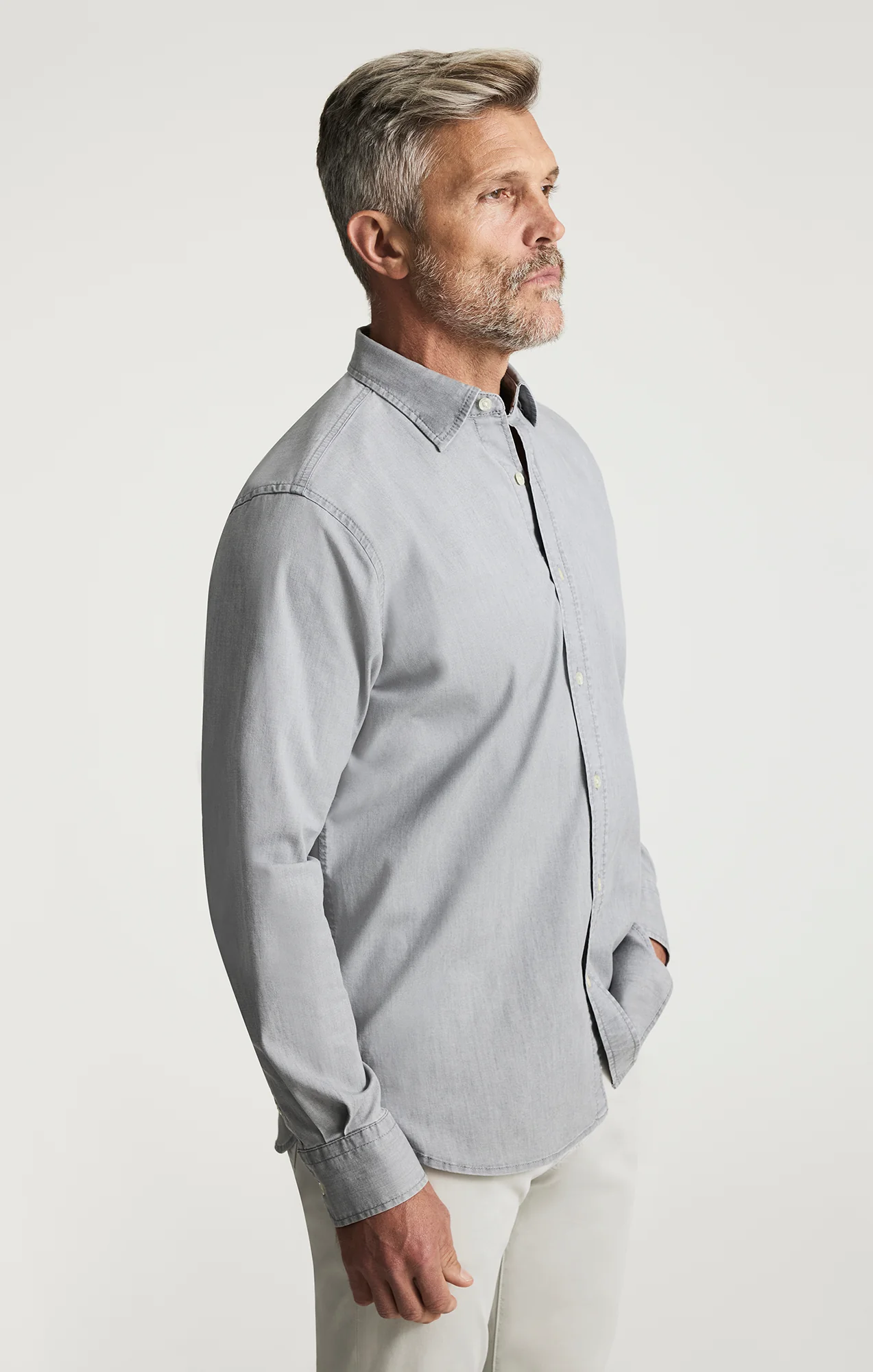 Denim Shirt In Grey Indigo - Image 2
