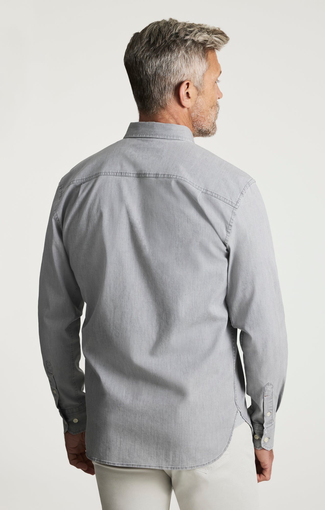 Denim Shirt In Grey Indigo - Image 3