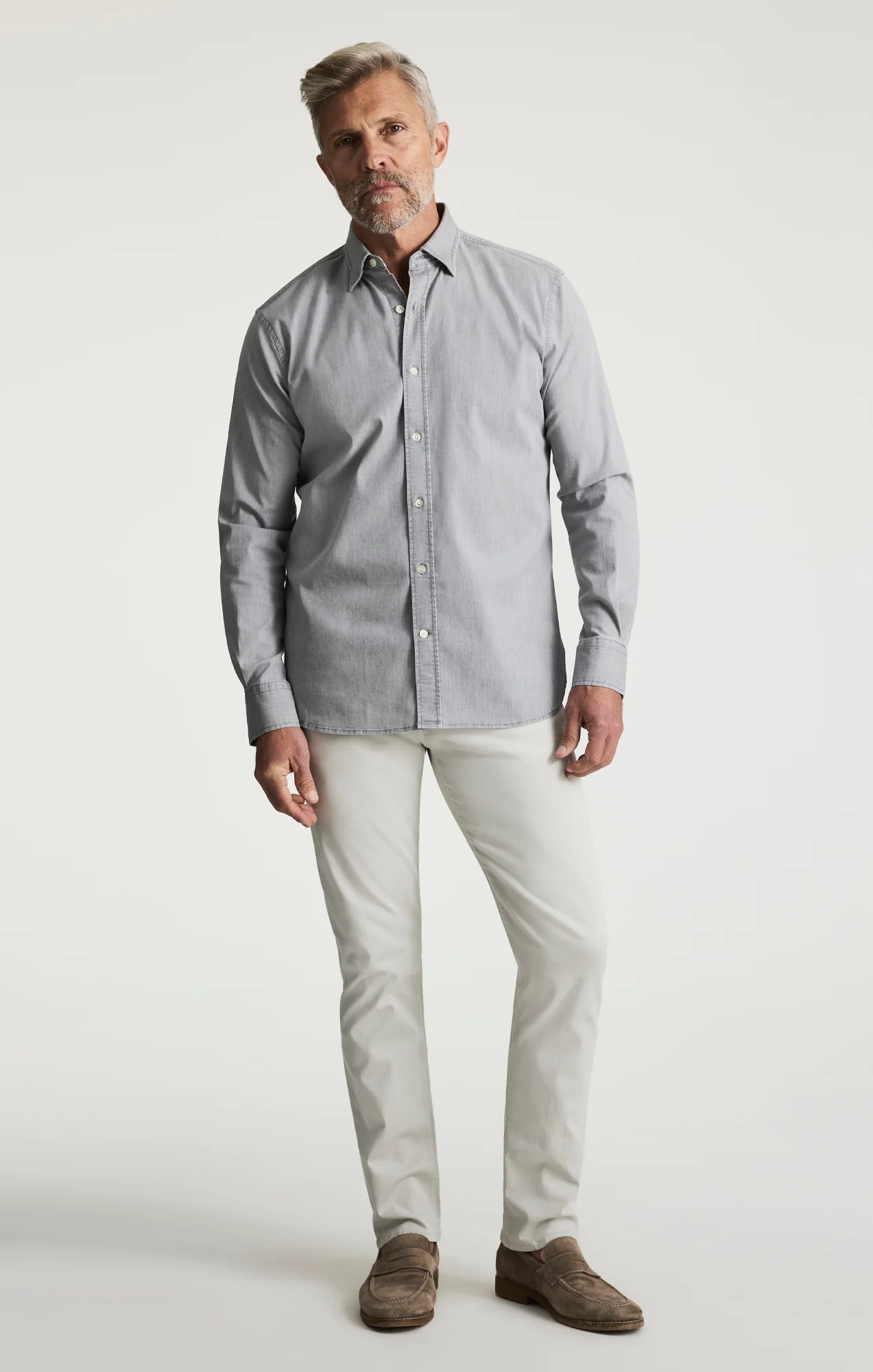 Denim Shirt In Grey Indigo - Image 5