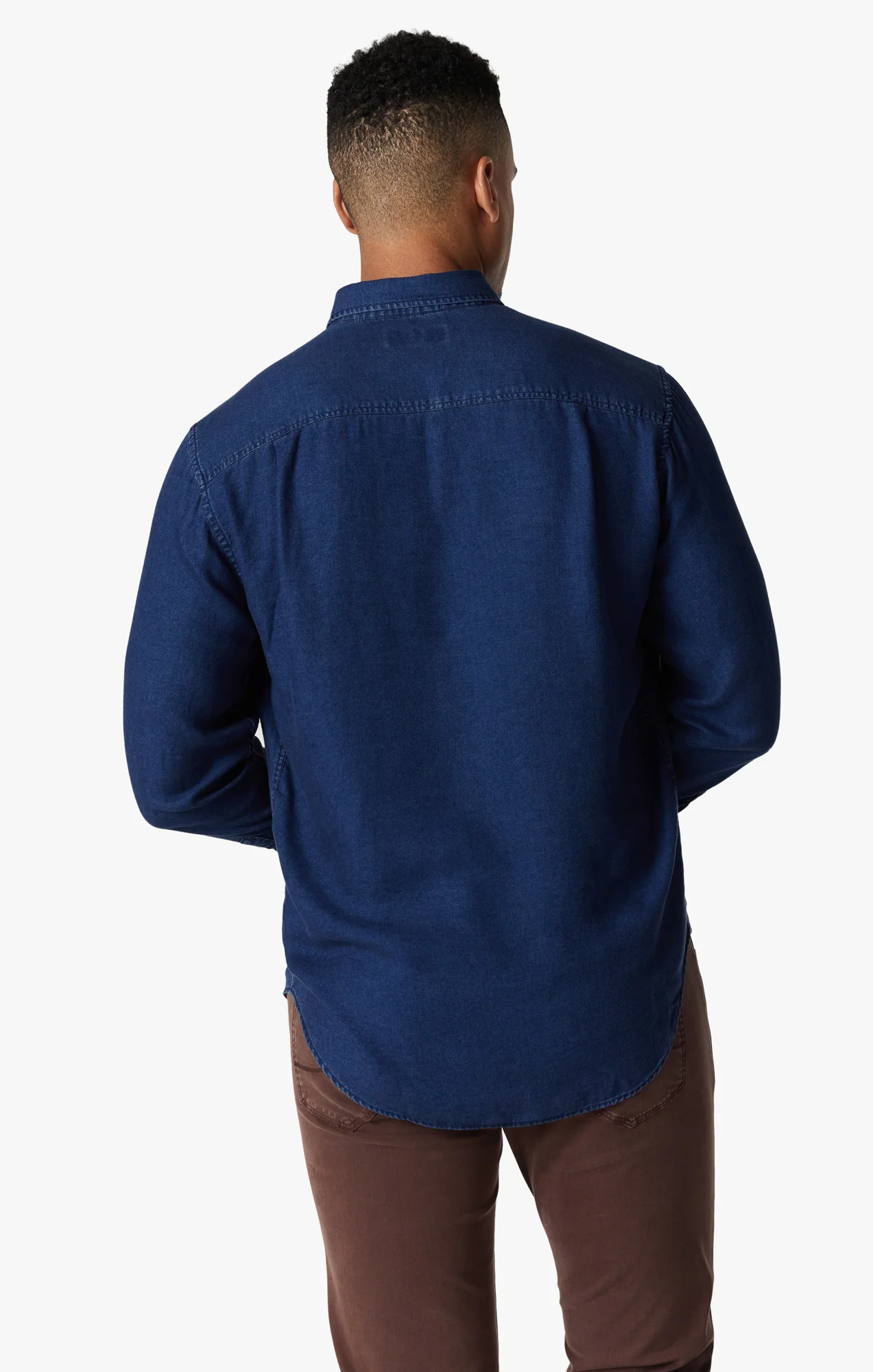 Denim Shirt In Mid Indigo - Image 3