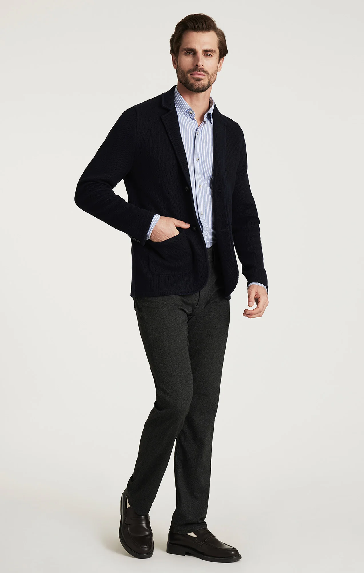 Double Face Blazer In Navy - Image 4