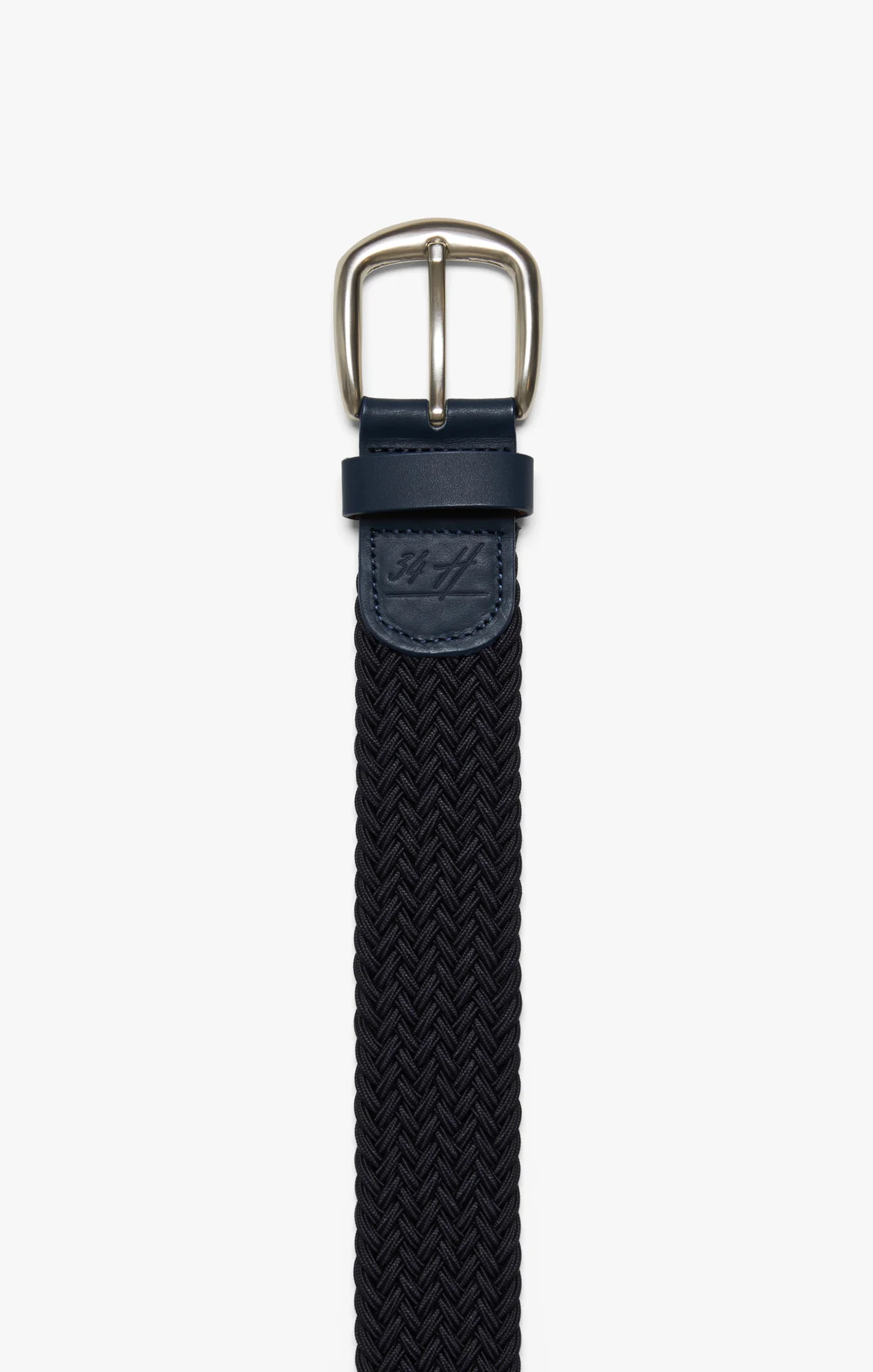 Woven Elastic Belt In Navy Blue - Image 2