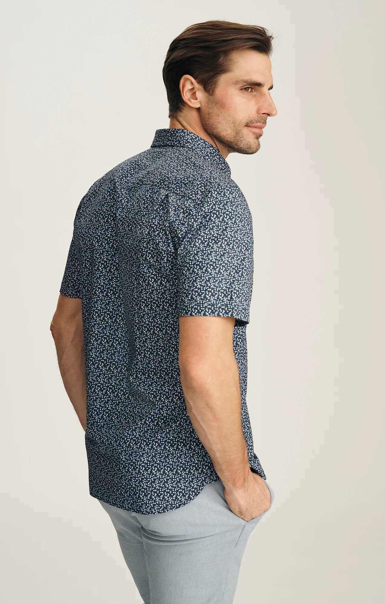Flower Luxe Twill Shirt In Vintage Indigo - Image 5