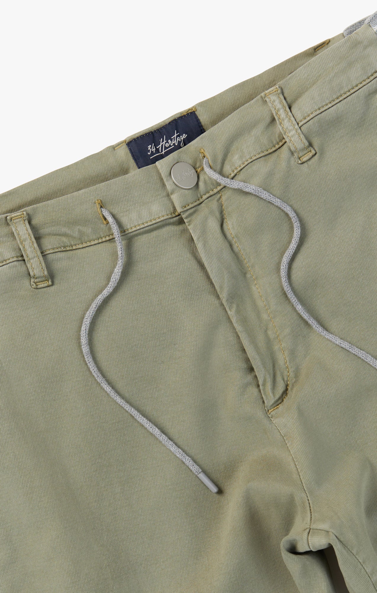 Formia Drawstring Chino Pants In Moss Green Soft Touch - Image 10