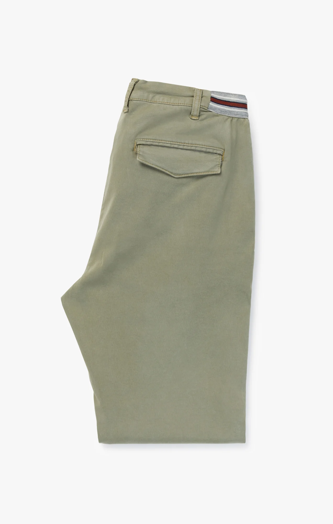 Formia Drawstring Chino Pants In Moss Green Soft Touch - Image 11