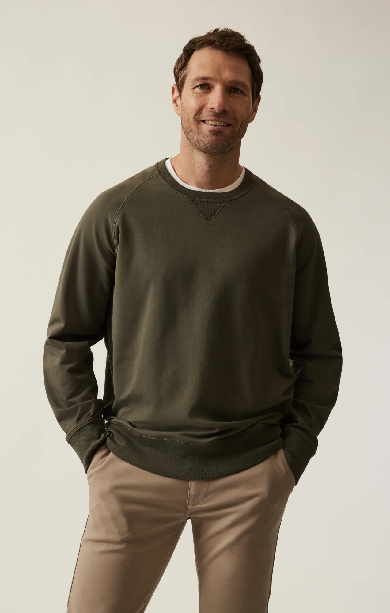 French Terry Crew Sweatshirt In Pimento Olive - Image 2
