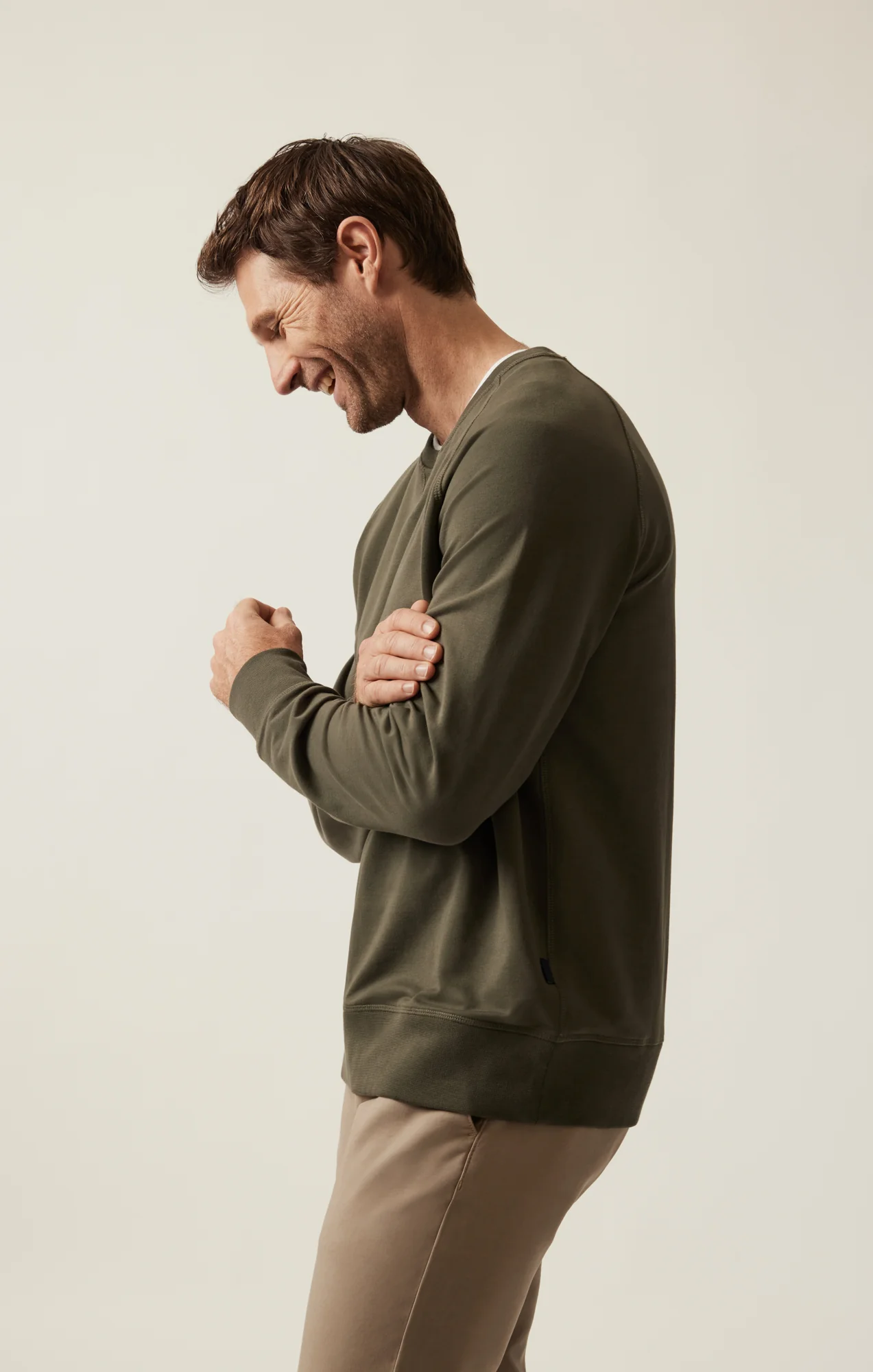 French Terry Crew Sweatshirt In Pimento Olive - Image 3