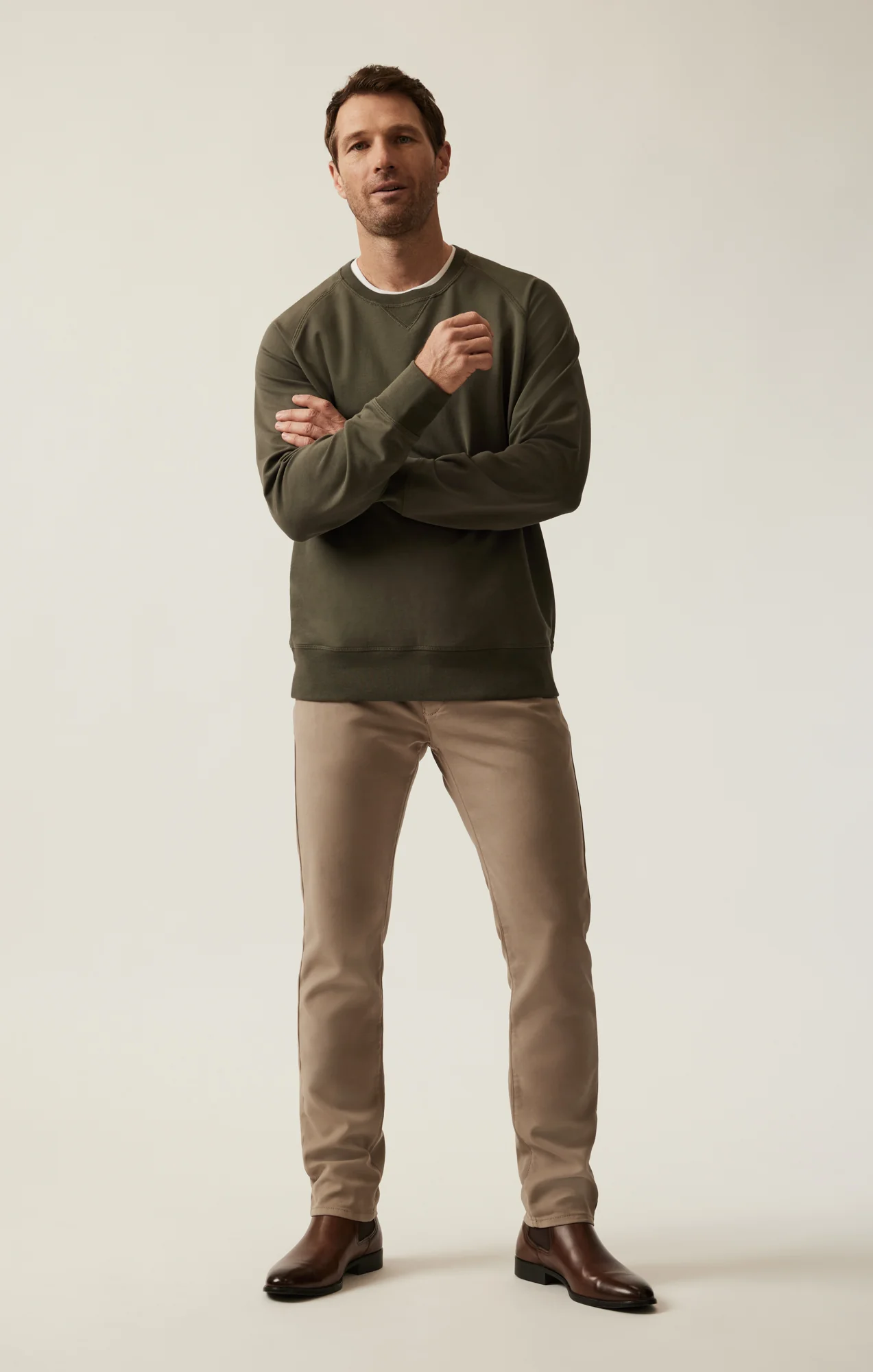 French Terry Crew Sweatshirt In Pimento Olive - Image 4