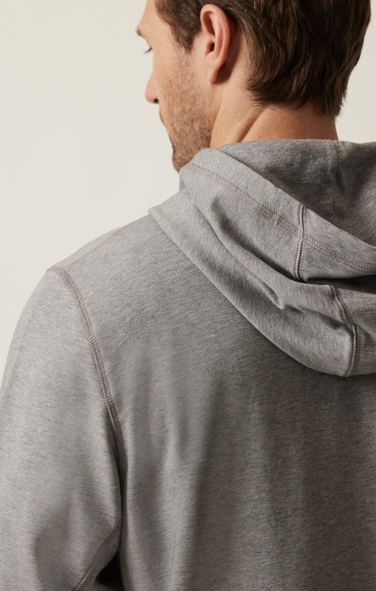 French Terry Hoodie In Grey Melange - Image 4