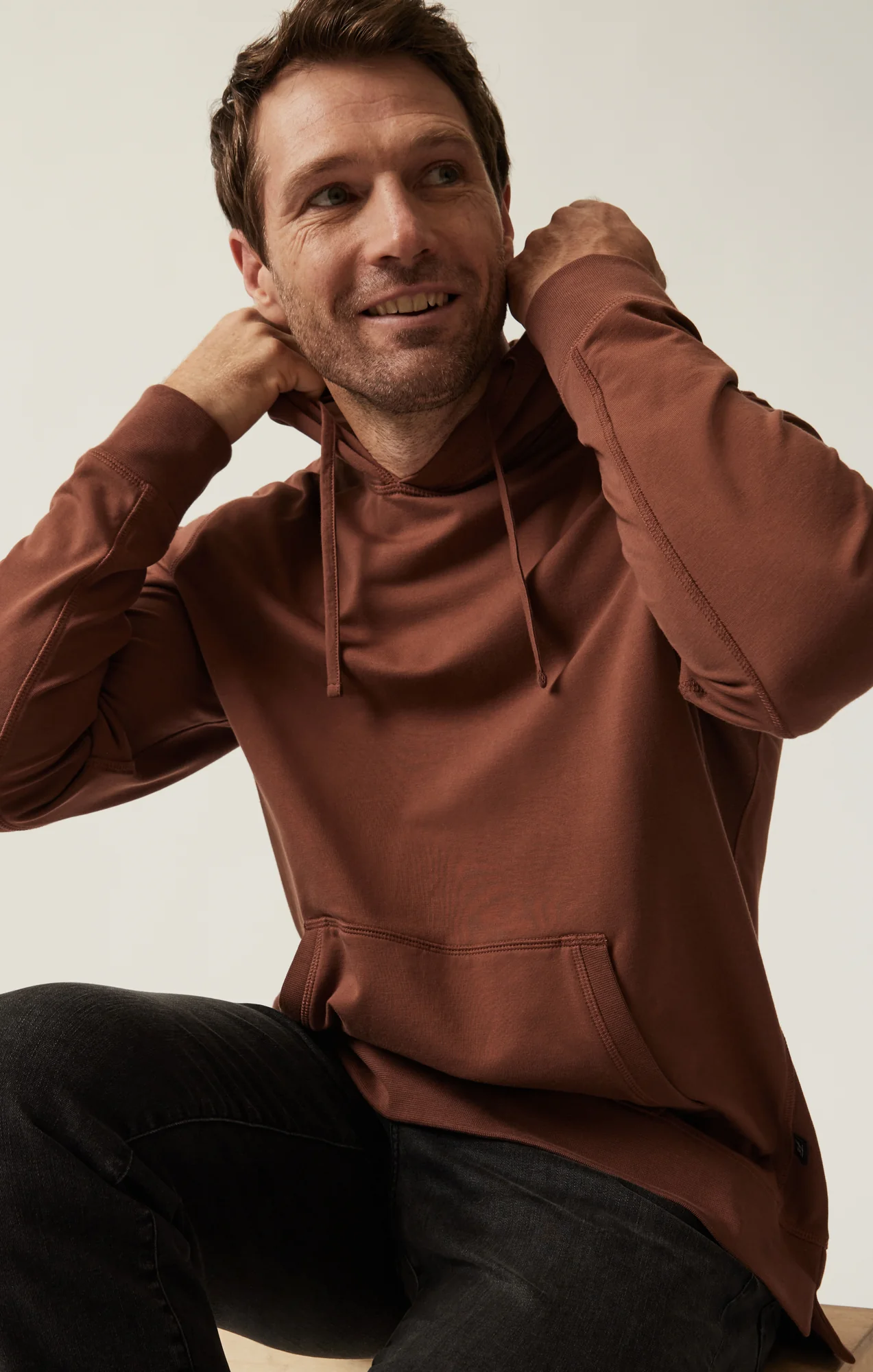 French Terry Hoodie In Cinnamon - Image 10