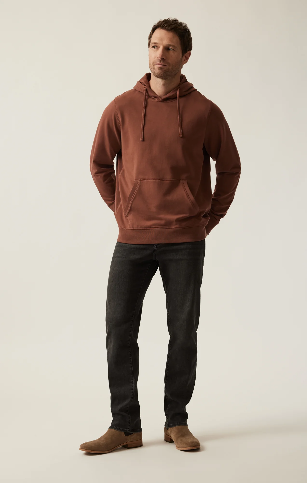 French Terry Hoodie In Cinnamon - Image 4