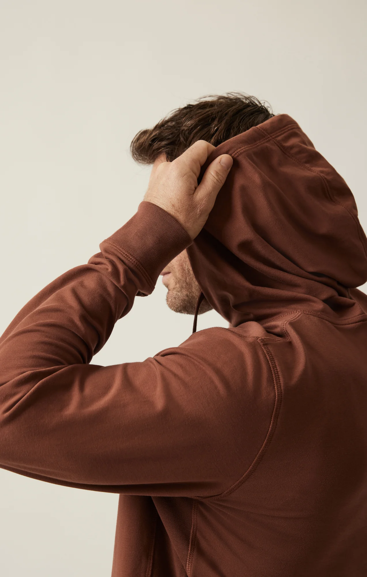 French Terry Hoodie In Cinnamon - Image 6