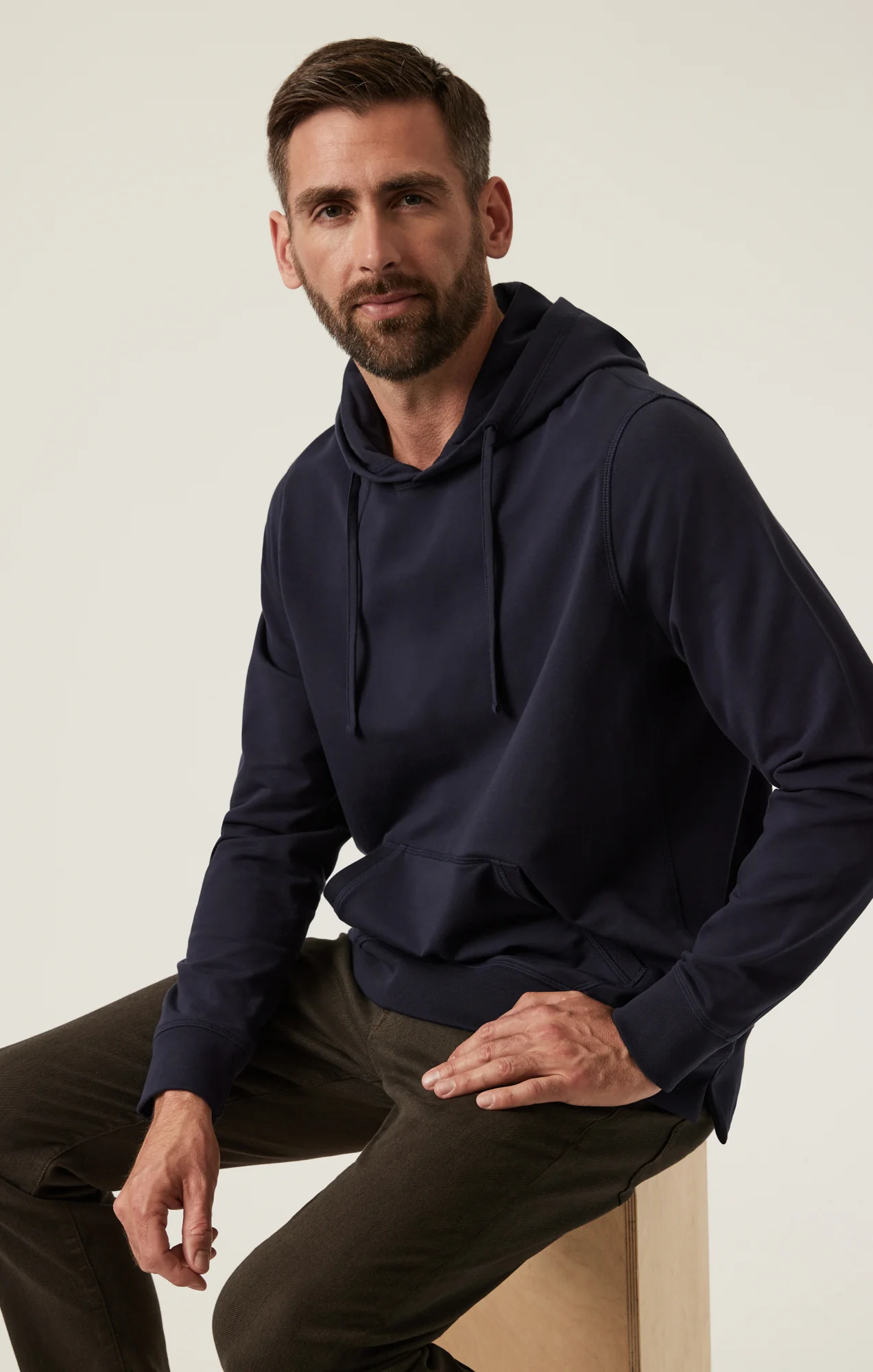 French Terry Hoodie In Navy - Image 8