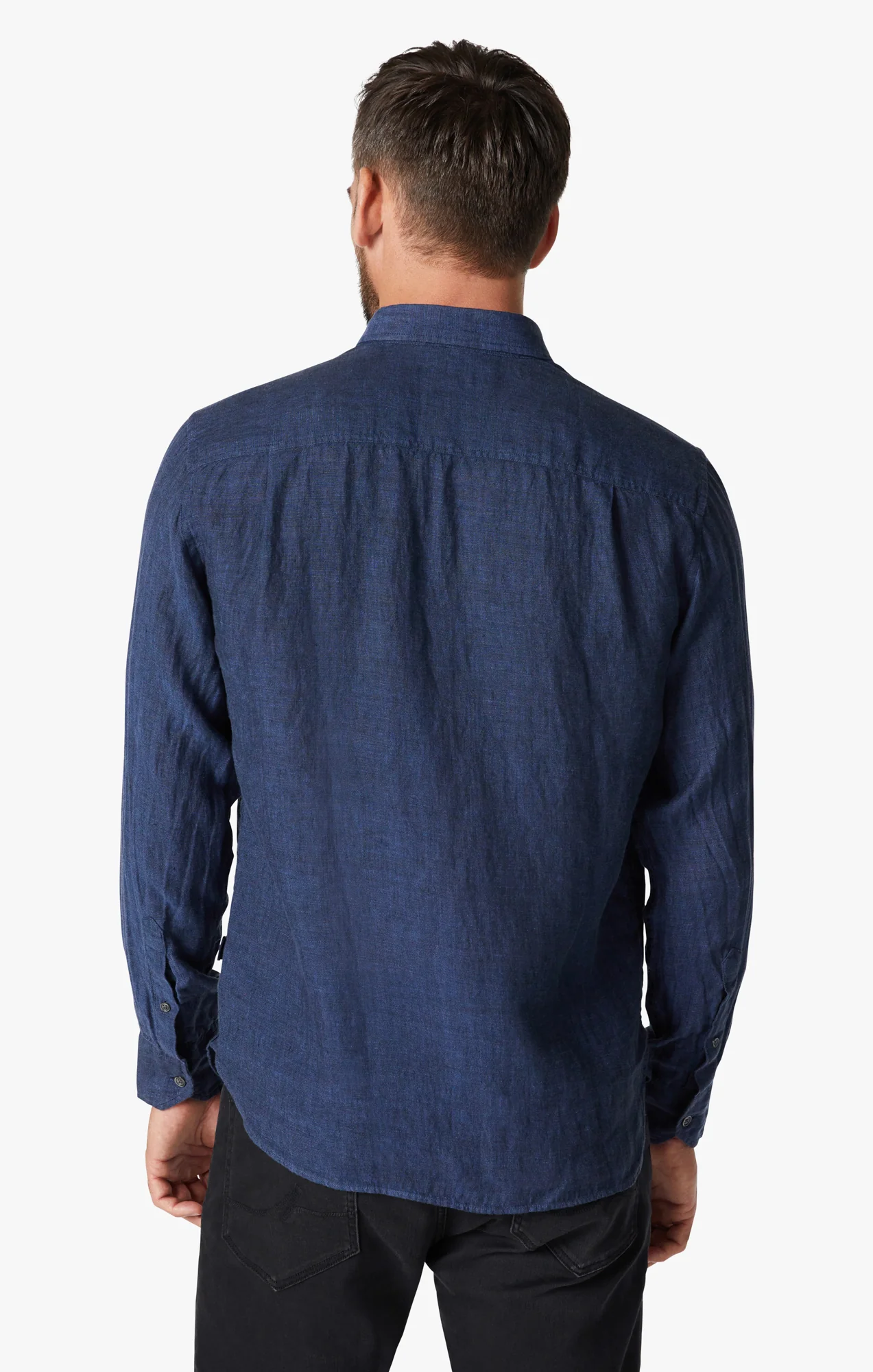 Linen Chambray Shirt in Indigo - Image 3
