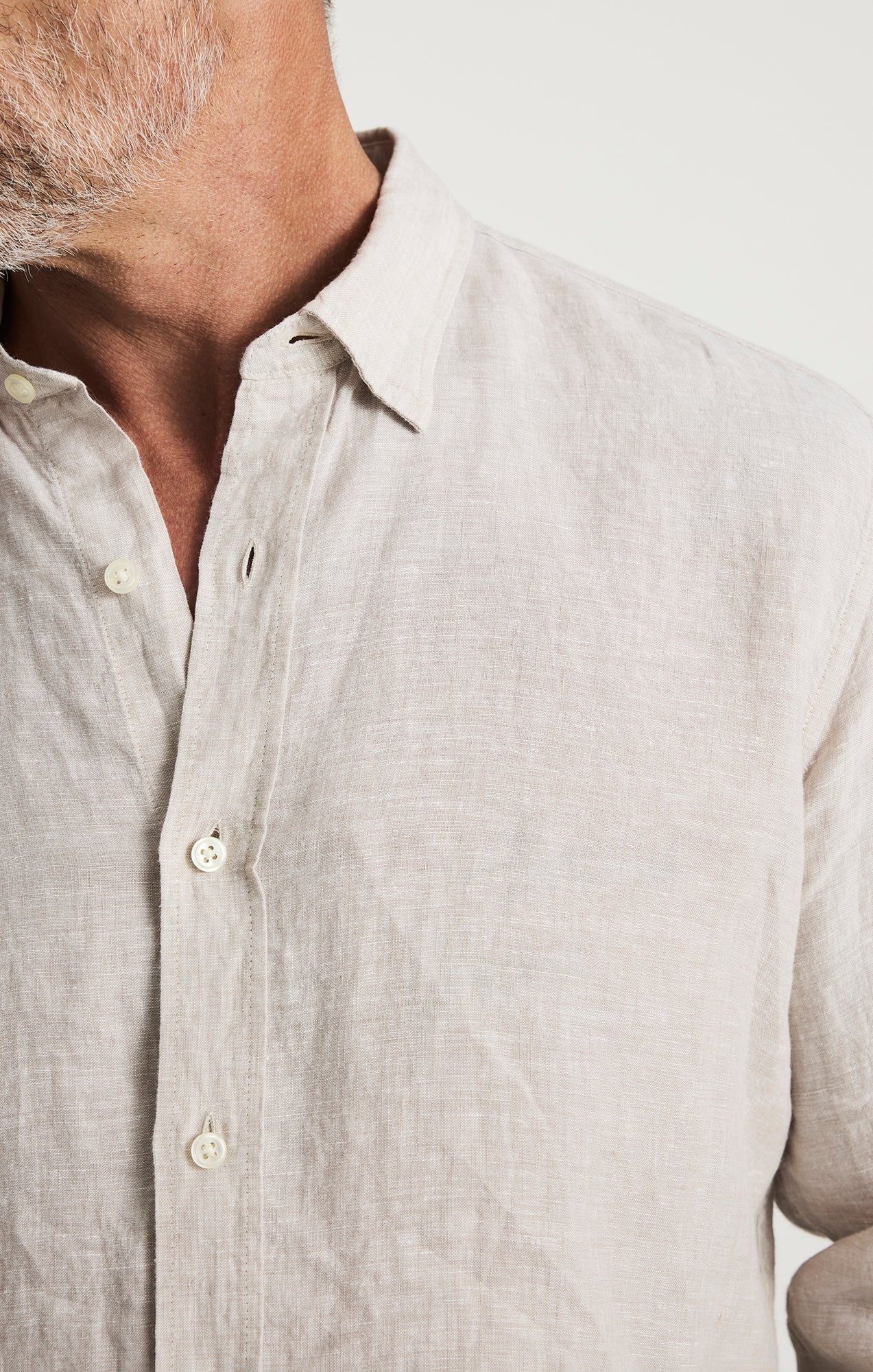 Linen Shirt In Beige - Image 4