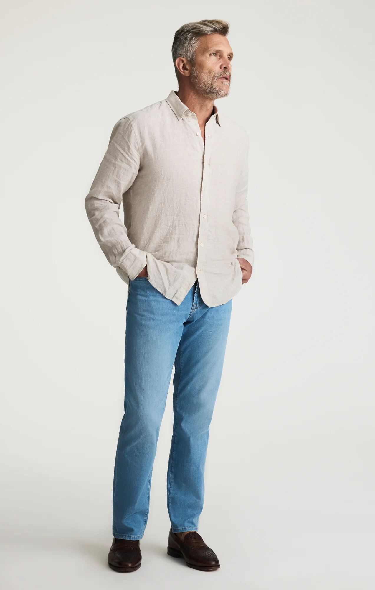 Linen Shirt In Beige - Image 5