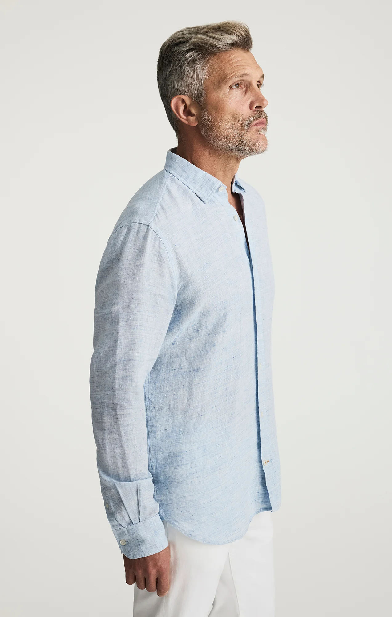 Linen Shirt In Blue - Image 3