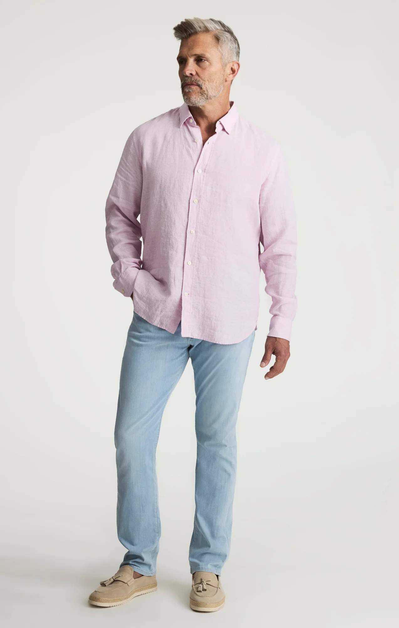 Linen Shirt In Lilac - Image 4