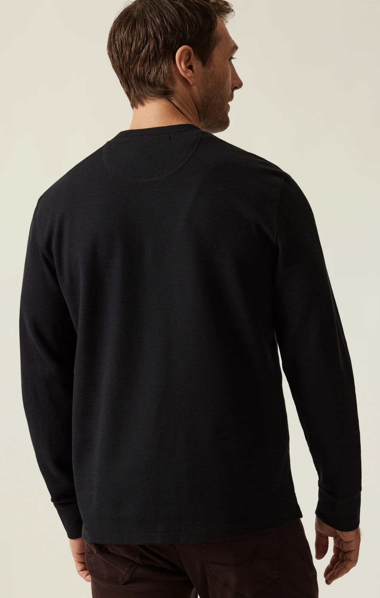 Long Sleeve Henley In Black - Image 3