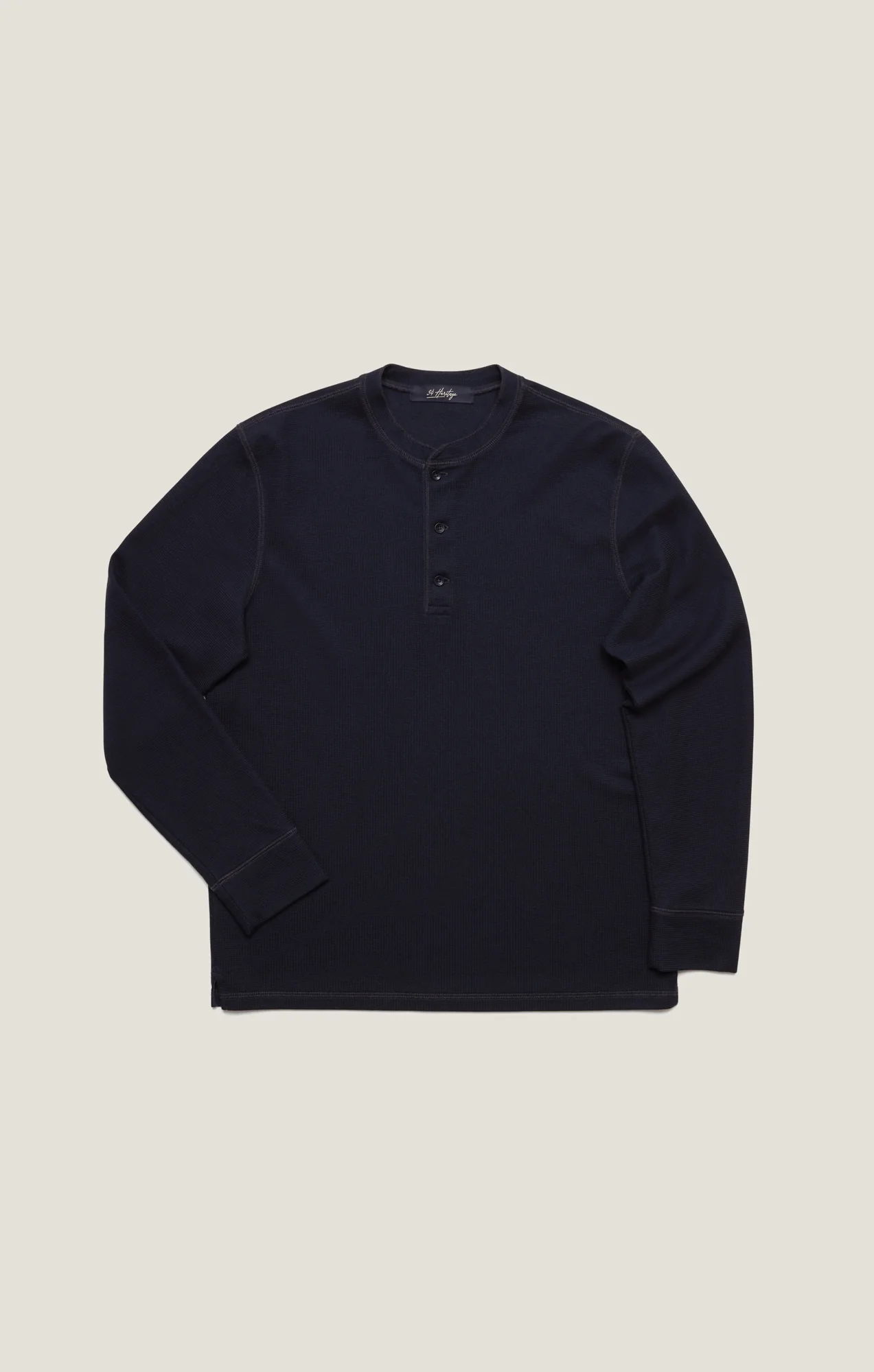 Long Sleeve Henley In Navy - Image 8