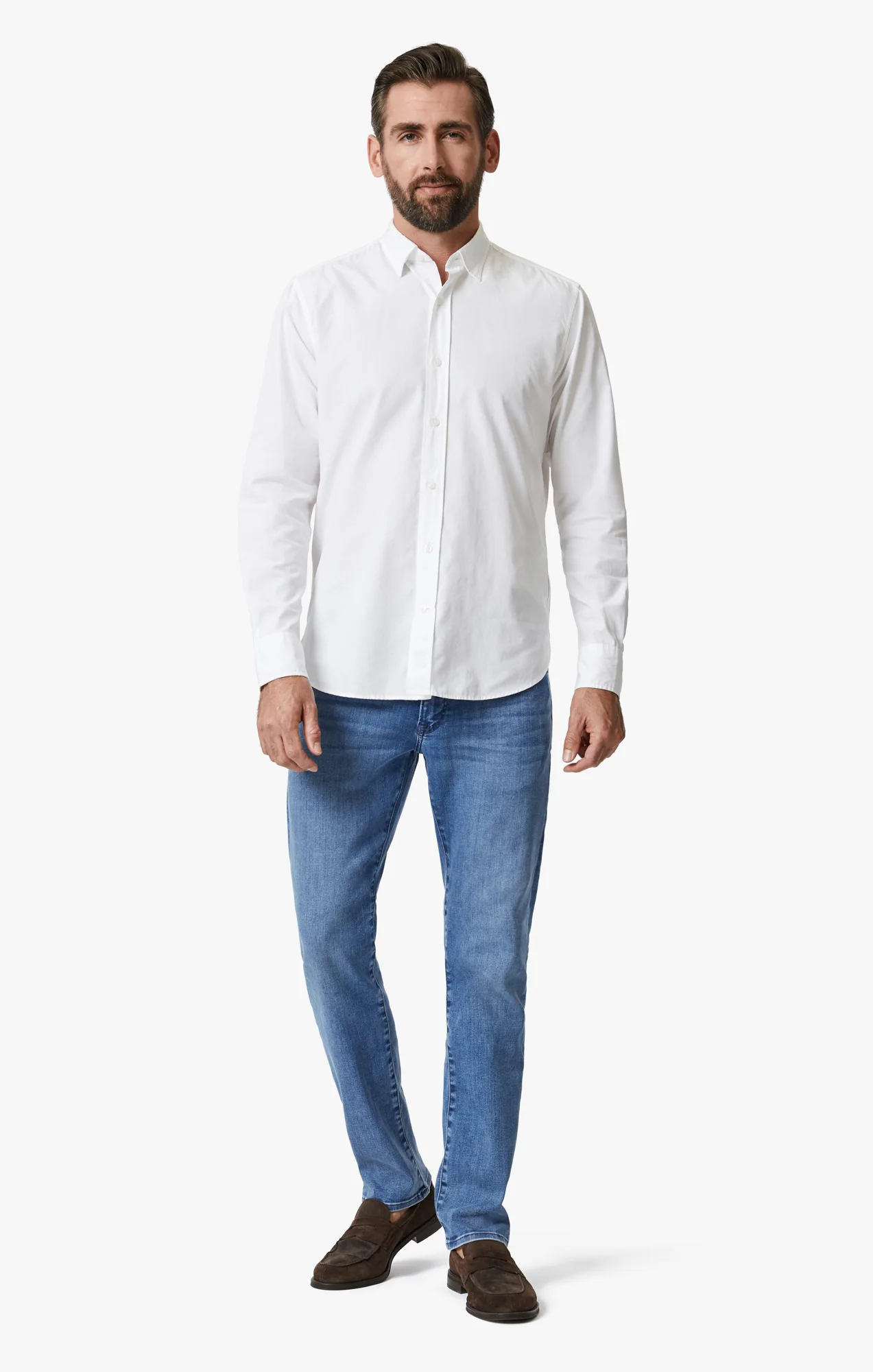 Luxe Twill Shirt In Bright White - Image 4