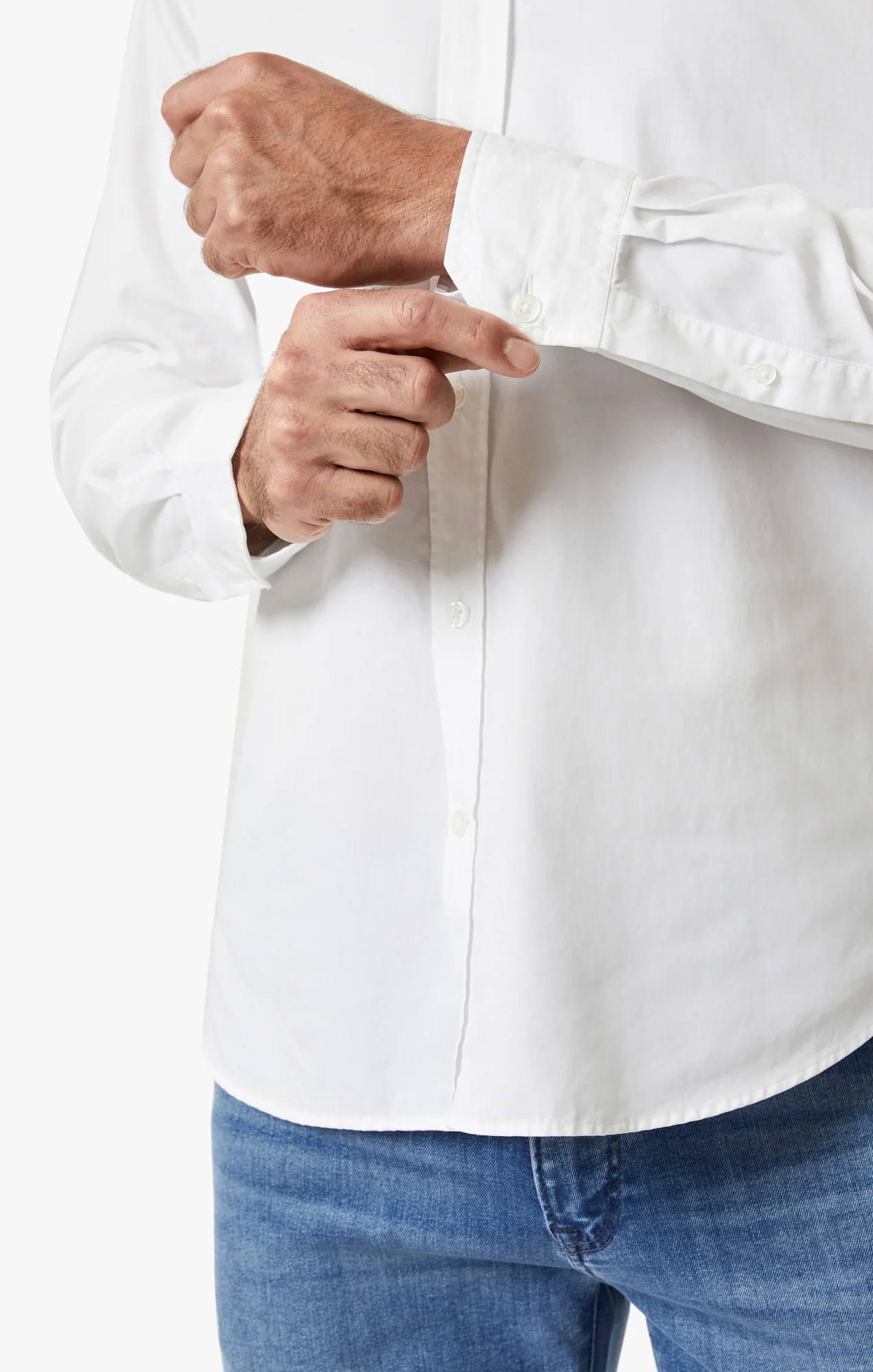 Luxe Twill Shirt In Bright White - Image 7