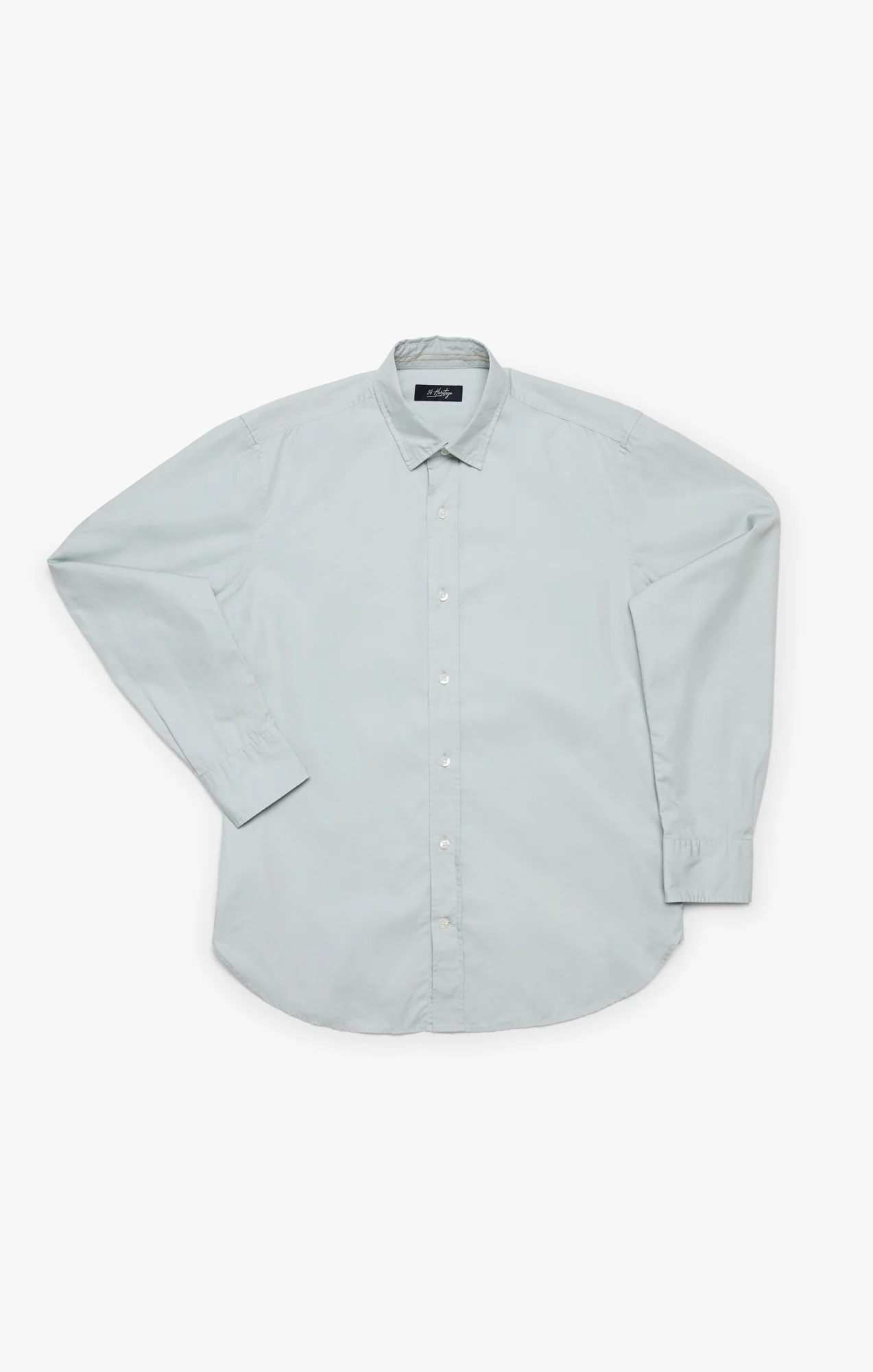Luxe Twill Shirt In Pearl Blue - Image 8