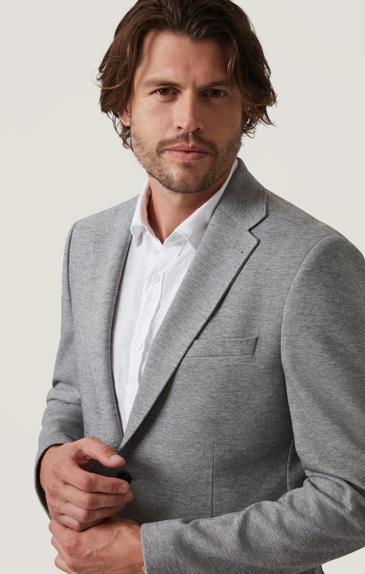 Matteo Pique Blazer in Grey Melange - Image 6