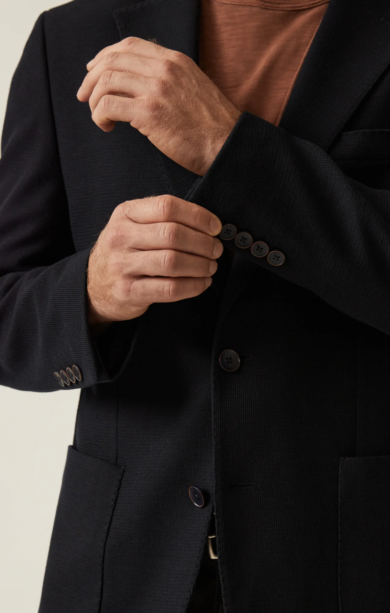 Matteo Smart Knit Blazer In Navy - Image 7