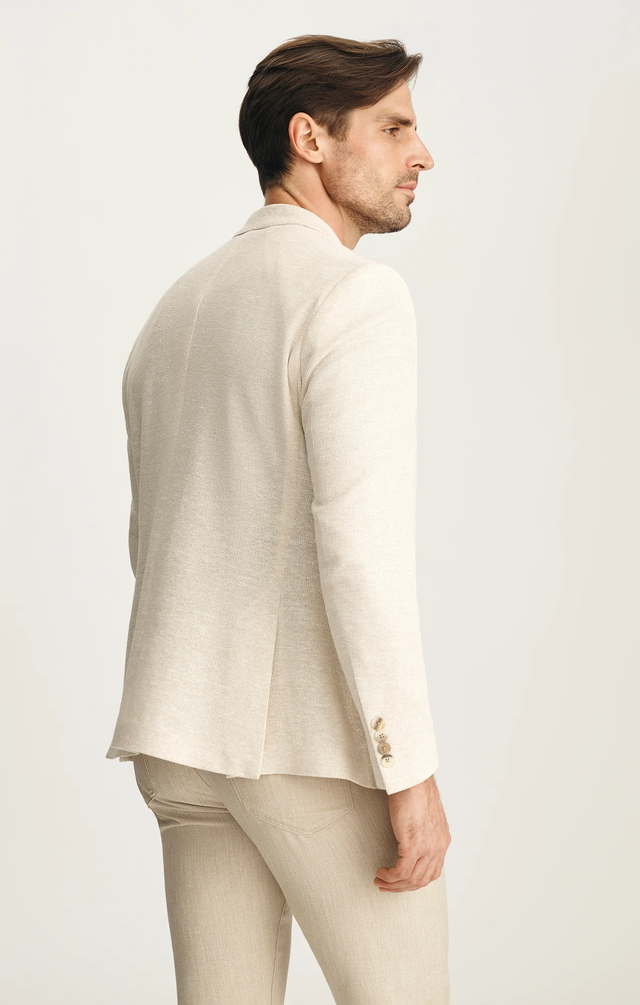 Matteo Summer Blazer In Beige - Image 5