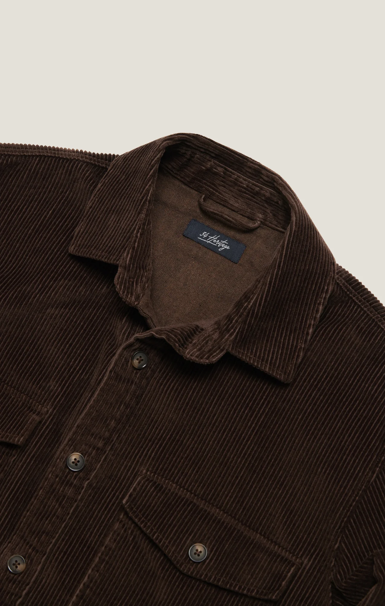 Corduroy Overshirt in Chocolate Brown - Image 11