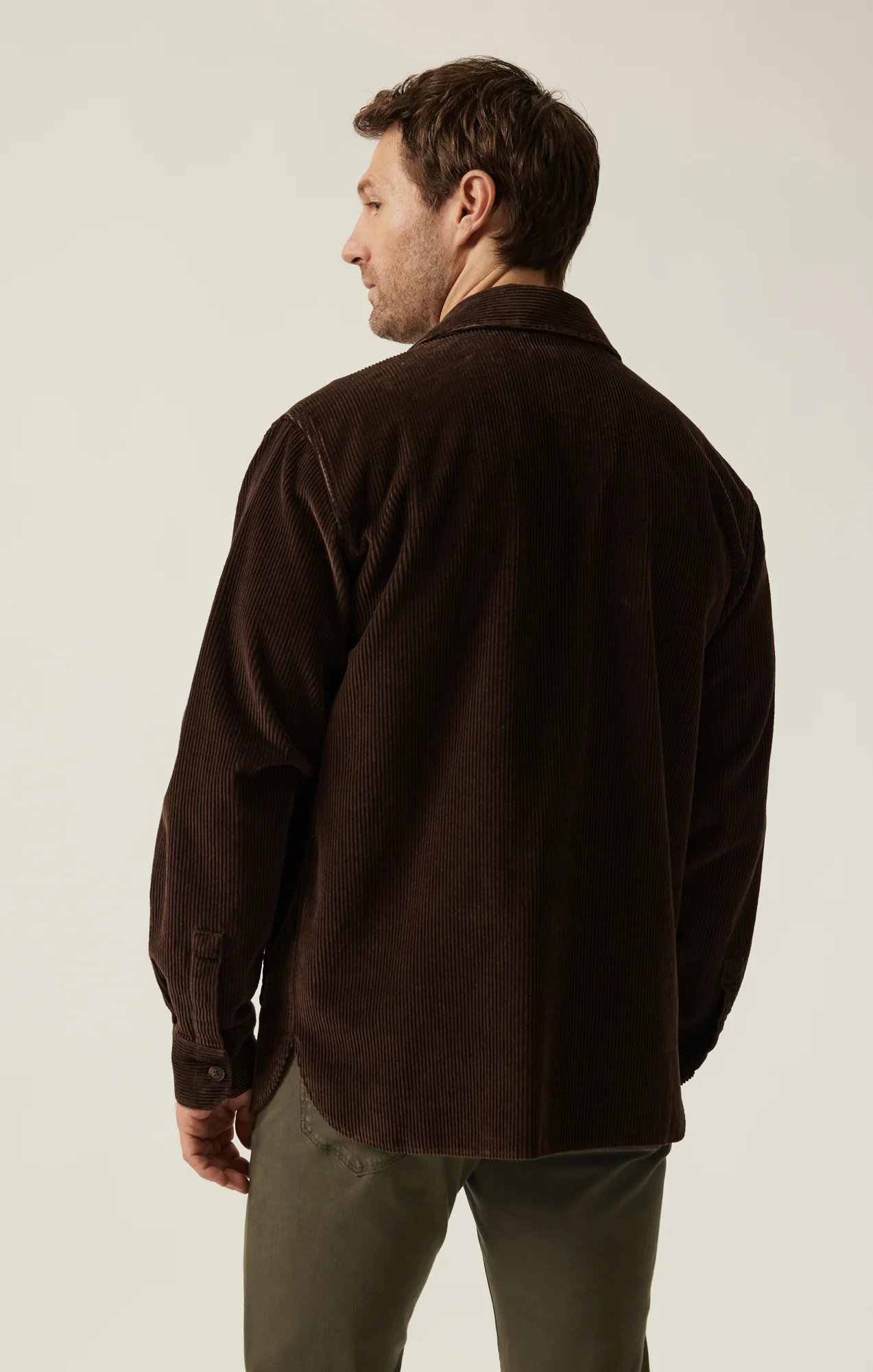 Corduroy Overshirt in Chocolate Brown - Image 4