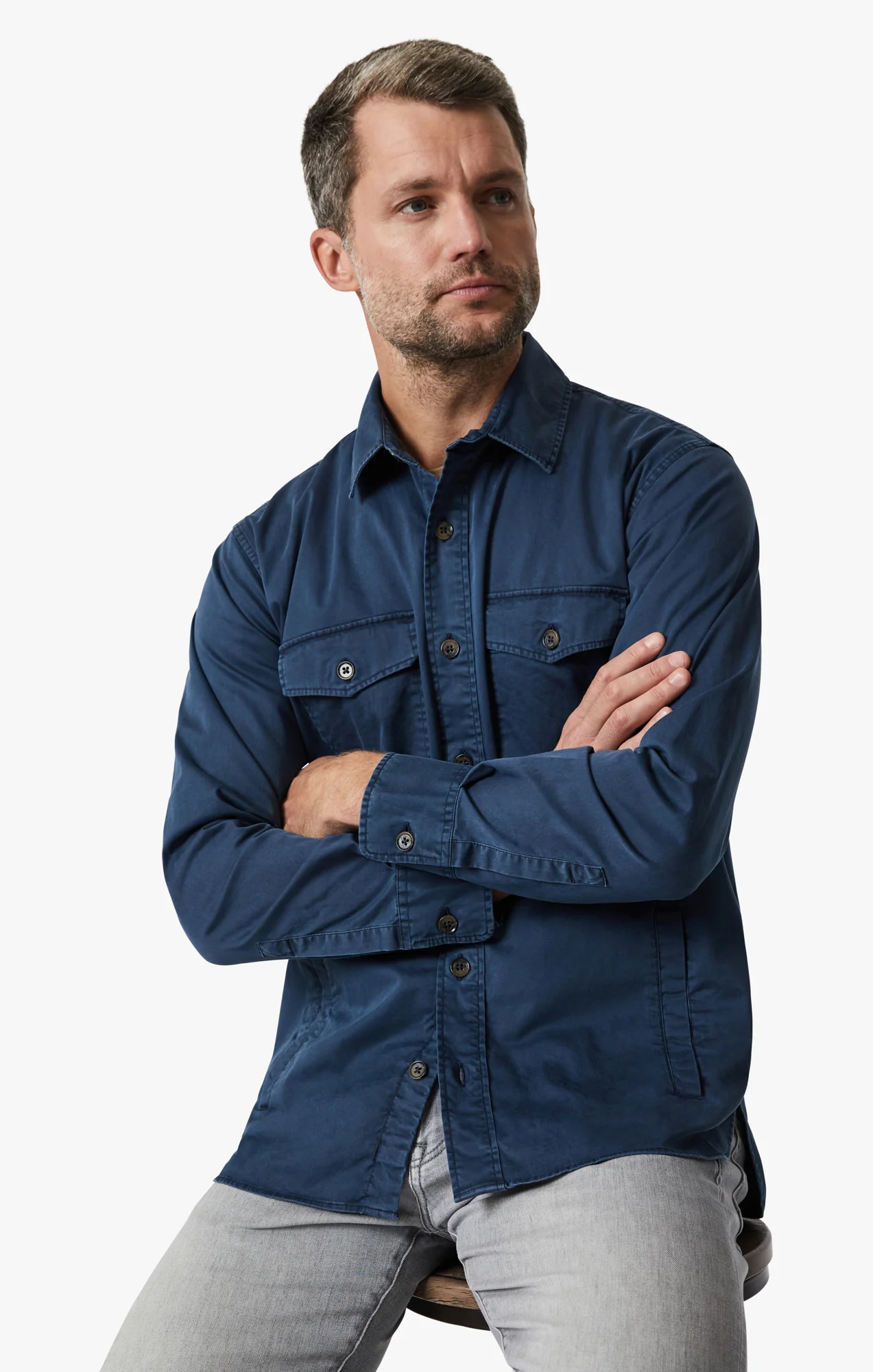 Overshirt In Dark Blue - Image 8