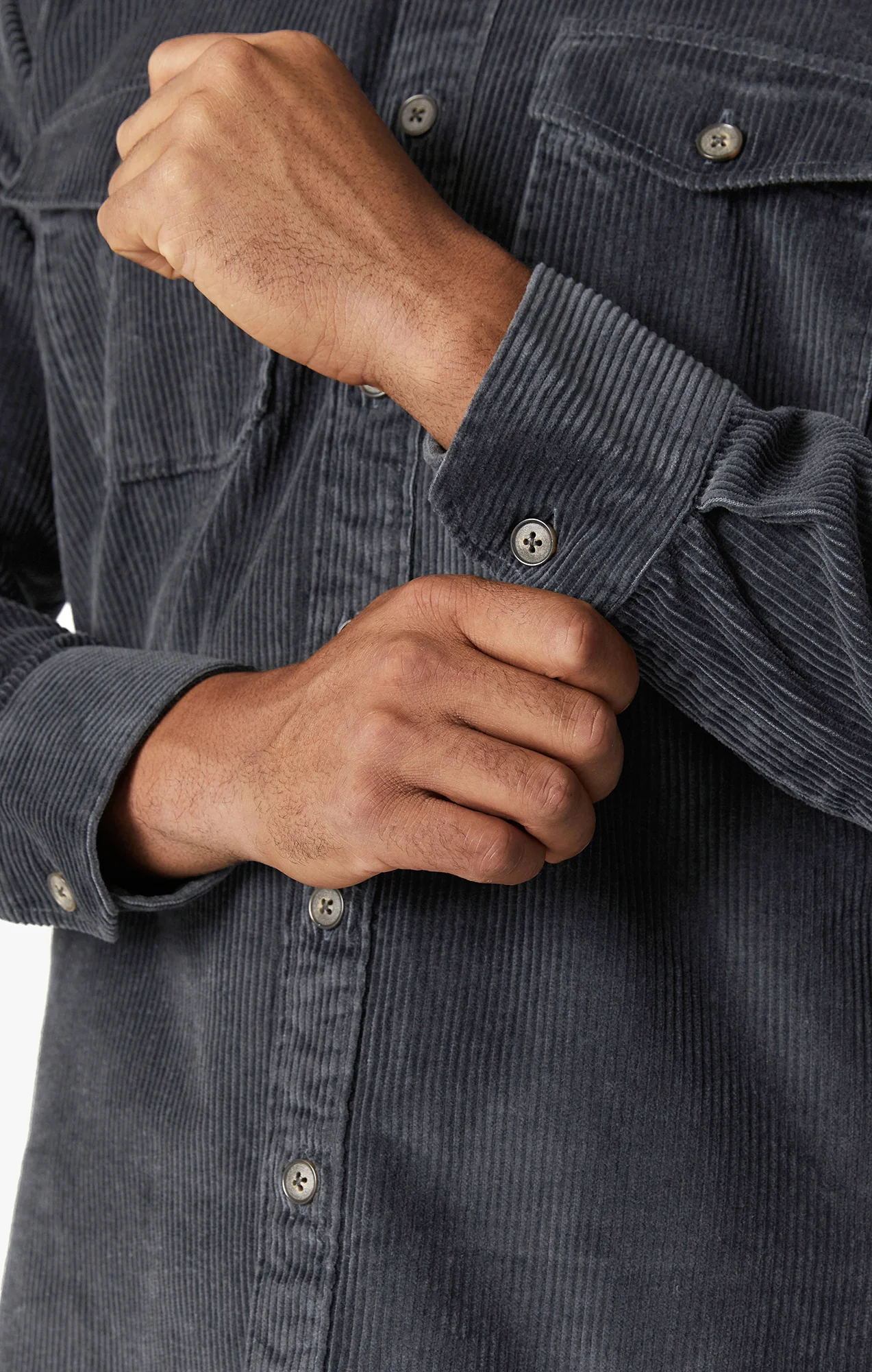 Corduroy Overshirt In Iron Gate - Image 7