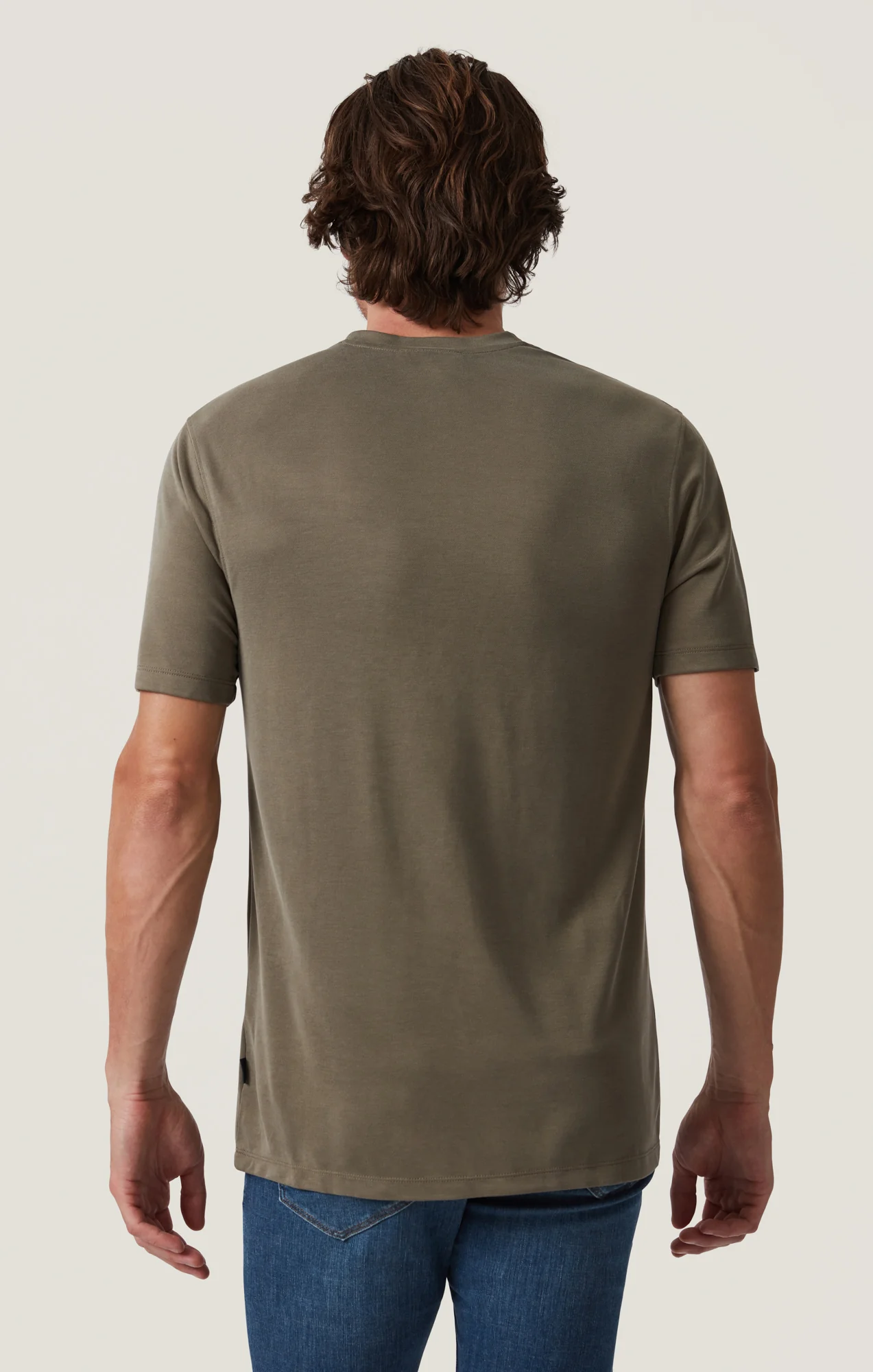 Pique T-Shirt in Smokey Olive - Image 4