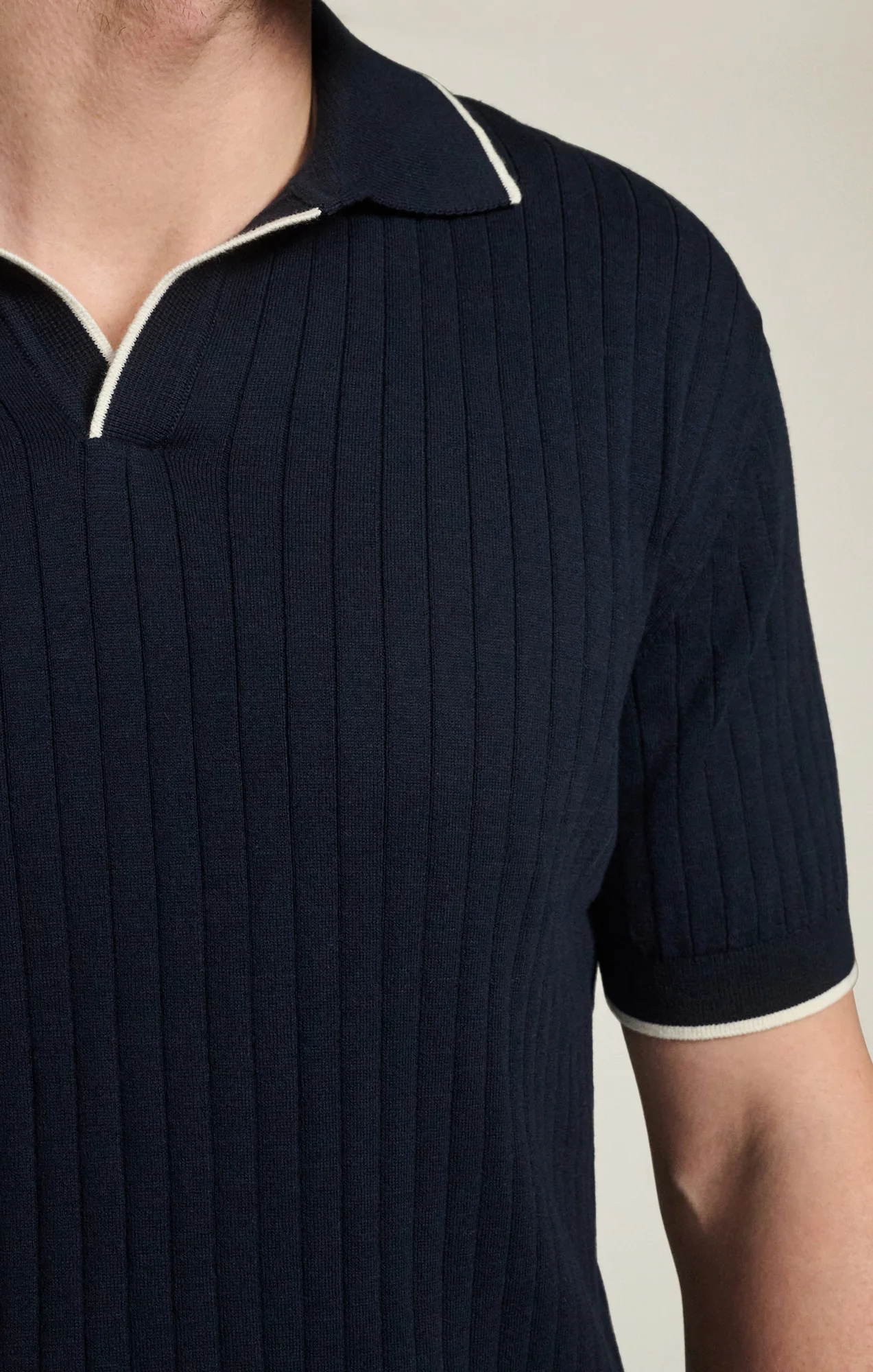Polo Sweater in Navy - Image 6