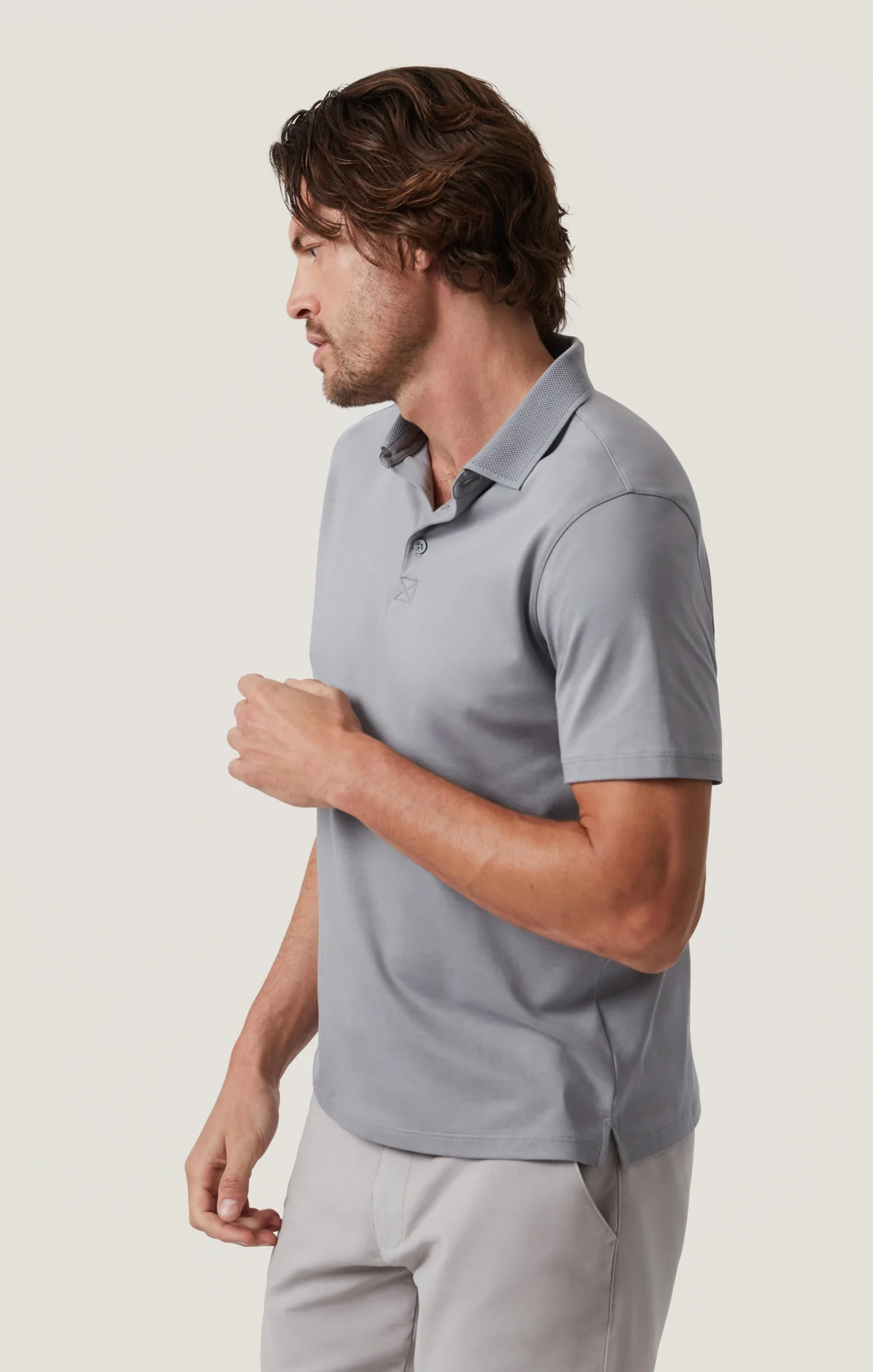 Polo T-Shirt in Monument Grey - Image 3